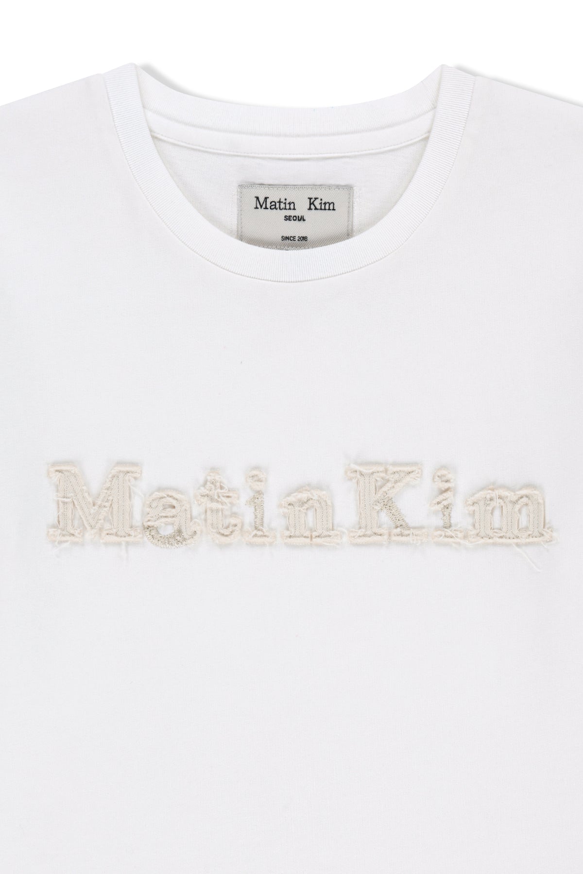 Matin Kim - Applique Logo Slim Top (White) product image 3 | TRAB K-Fashion Australia