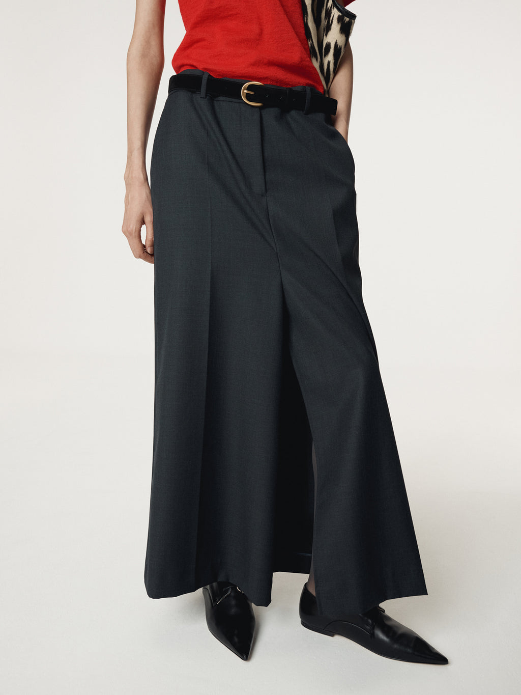 Recto - Sintra Slit Skirt Pants (Charcoal Grey) product image 7 | TRAB K-Fashion Australia
