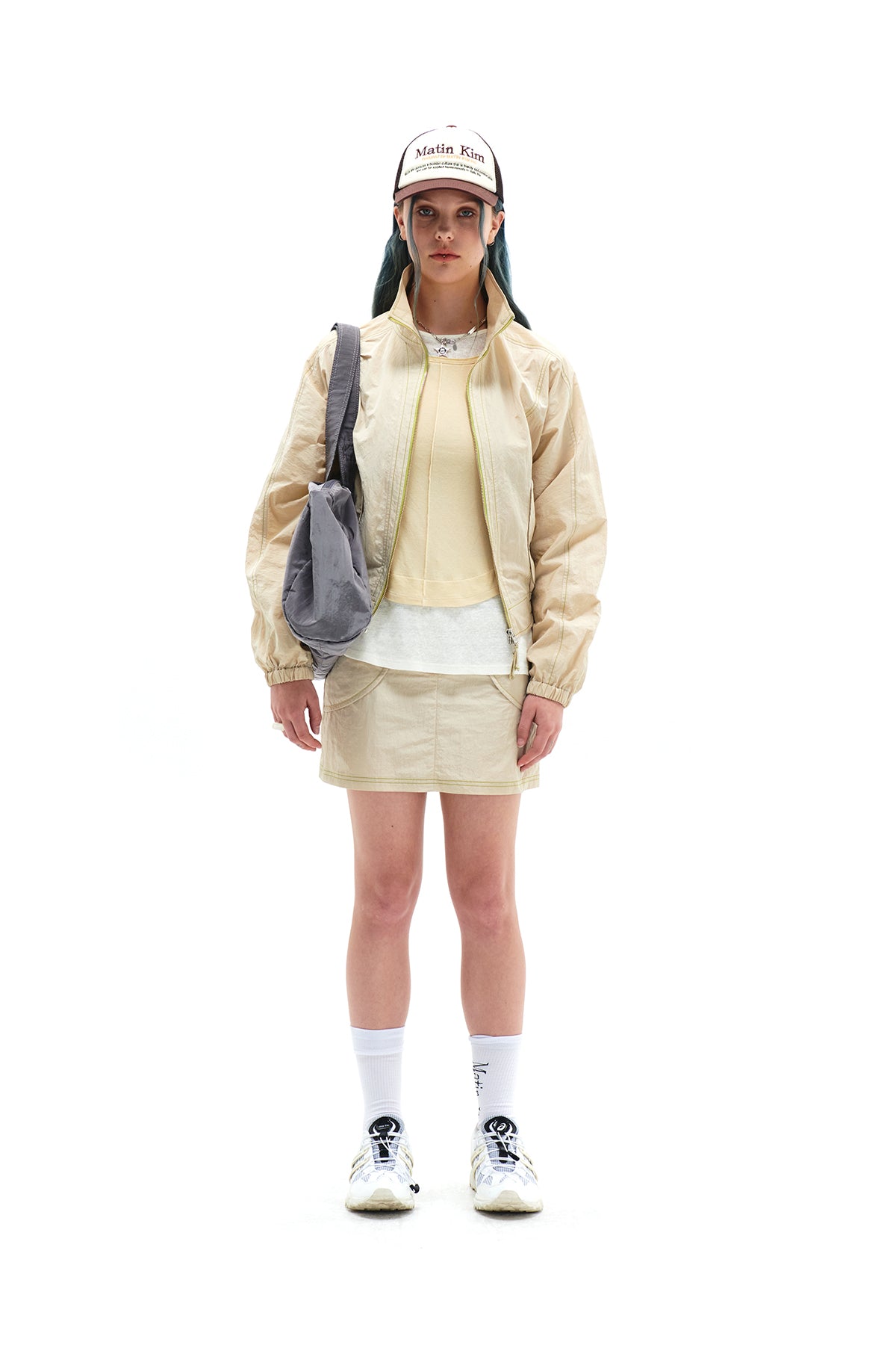 Matin Kim - Curvy Mini Skirt (Beige) product image 10 | TRAB K-Fashion Australia