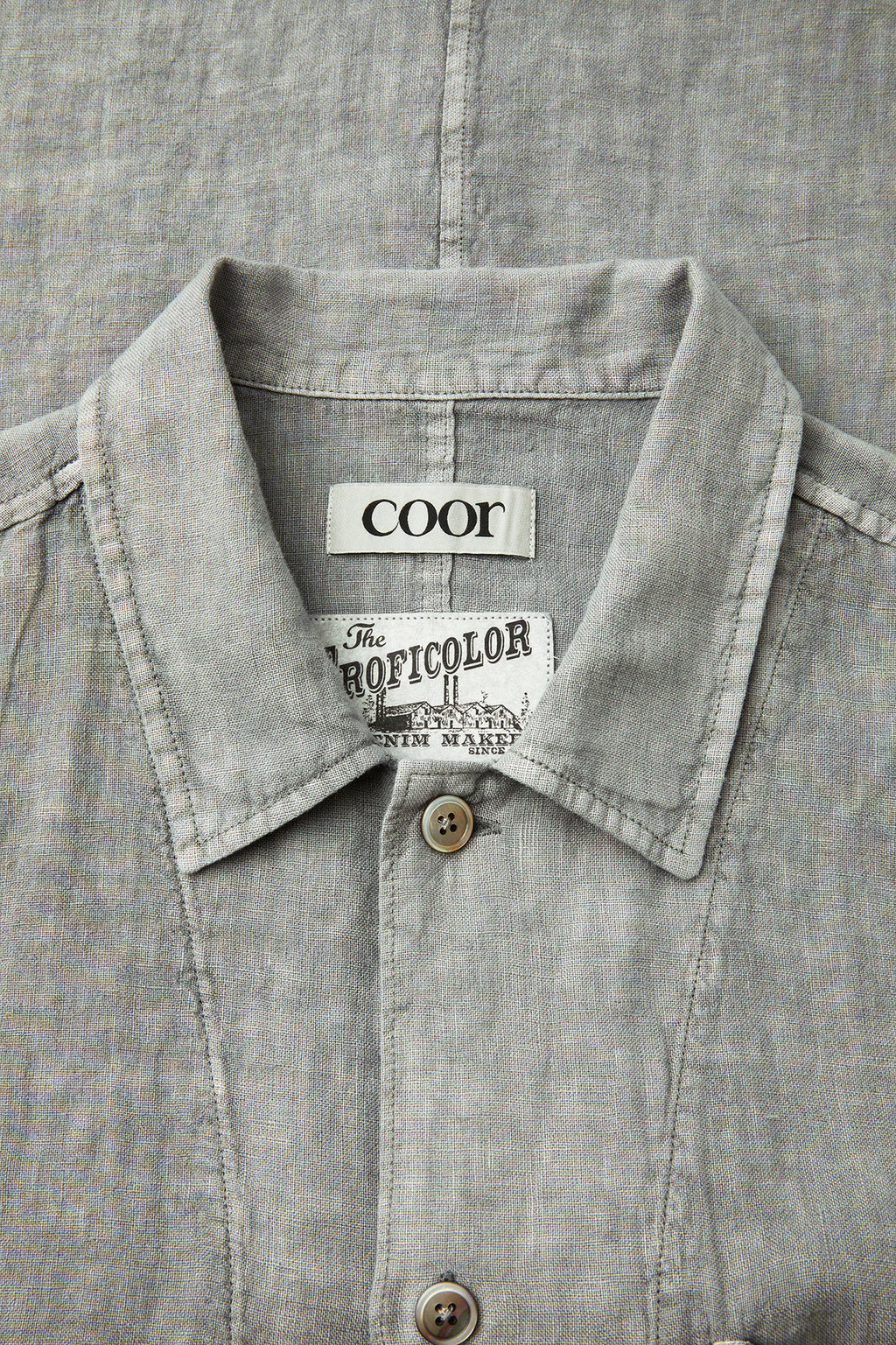 Coor - Linen Dyed Cropped Half Shirt (Washed Gray) product image 5 | TRAB K-Fashion Australia