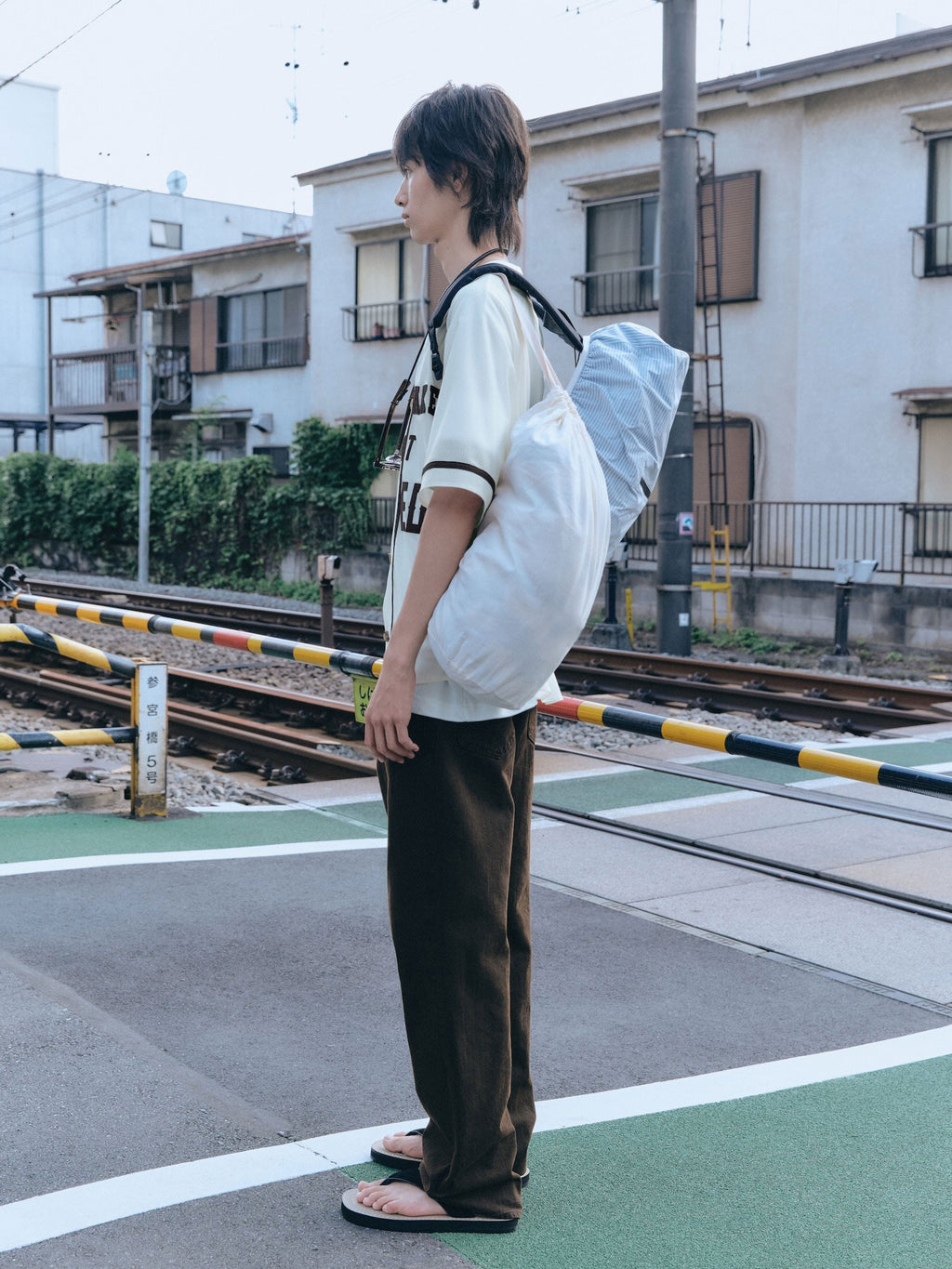 STU - Seersucker Baseball Shirt (Ivory) product image 3 | TRAB K-Fashion Australia