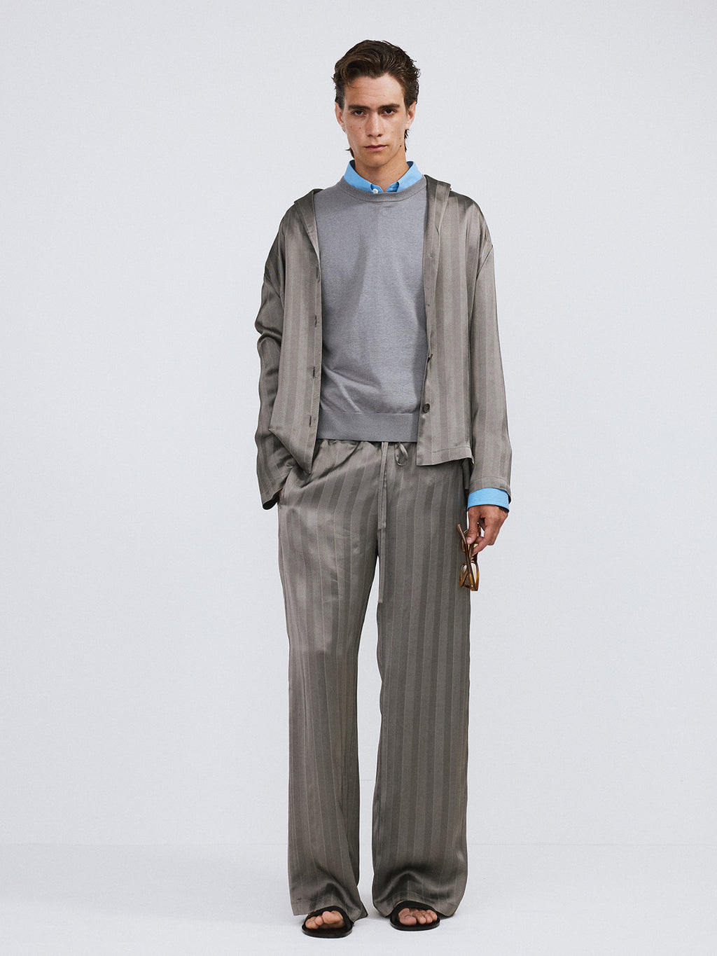 Recto - Silky Lounge Shirt (Midnight Grey) product image 2 | TRAB K-Fashion Australia