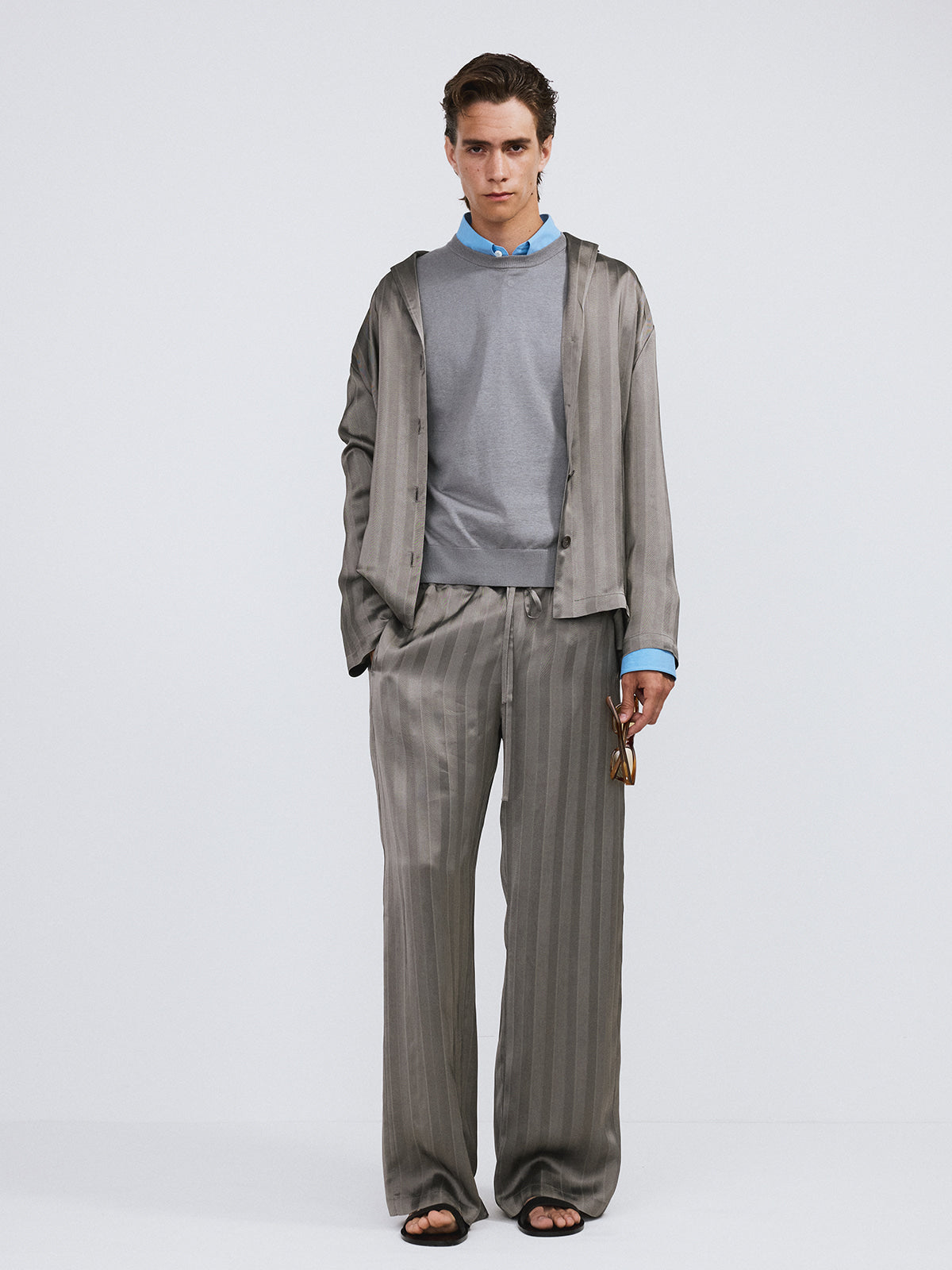 Recto - Silky Lounge Shirt (Midnight Grey) product image 2 | TRAB K-Fashion Australia