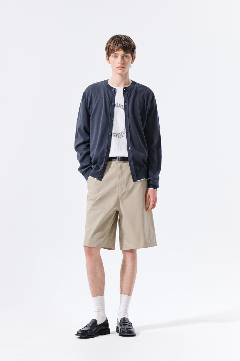 Matin Kim - Back Logo Sheer Cardigan (Charcoal) product image 10 | TRAB K-Fashion Australia