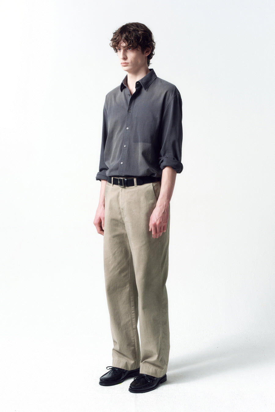 Insilence - Ghost Pocket Denim Shirt (Washed Grey) product image 3 | TRAB K-Fashion Australia