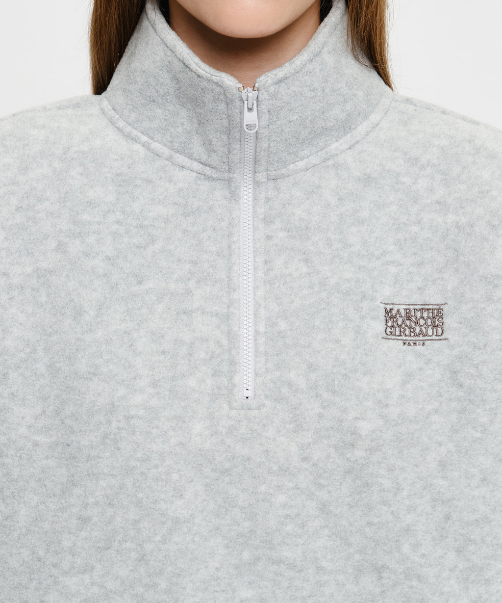 Marithe & Francois Girbaud - Small Classic Logo Fleece Anorak (Heather Gray) product image 4 | TRAB K-Fashion Australia
