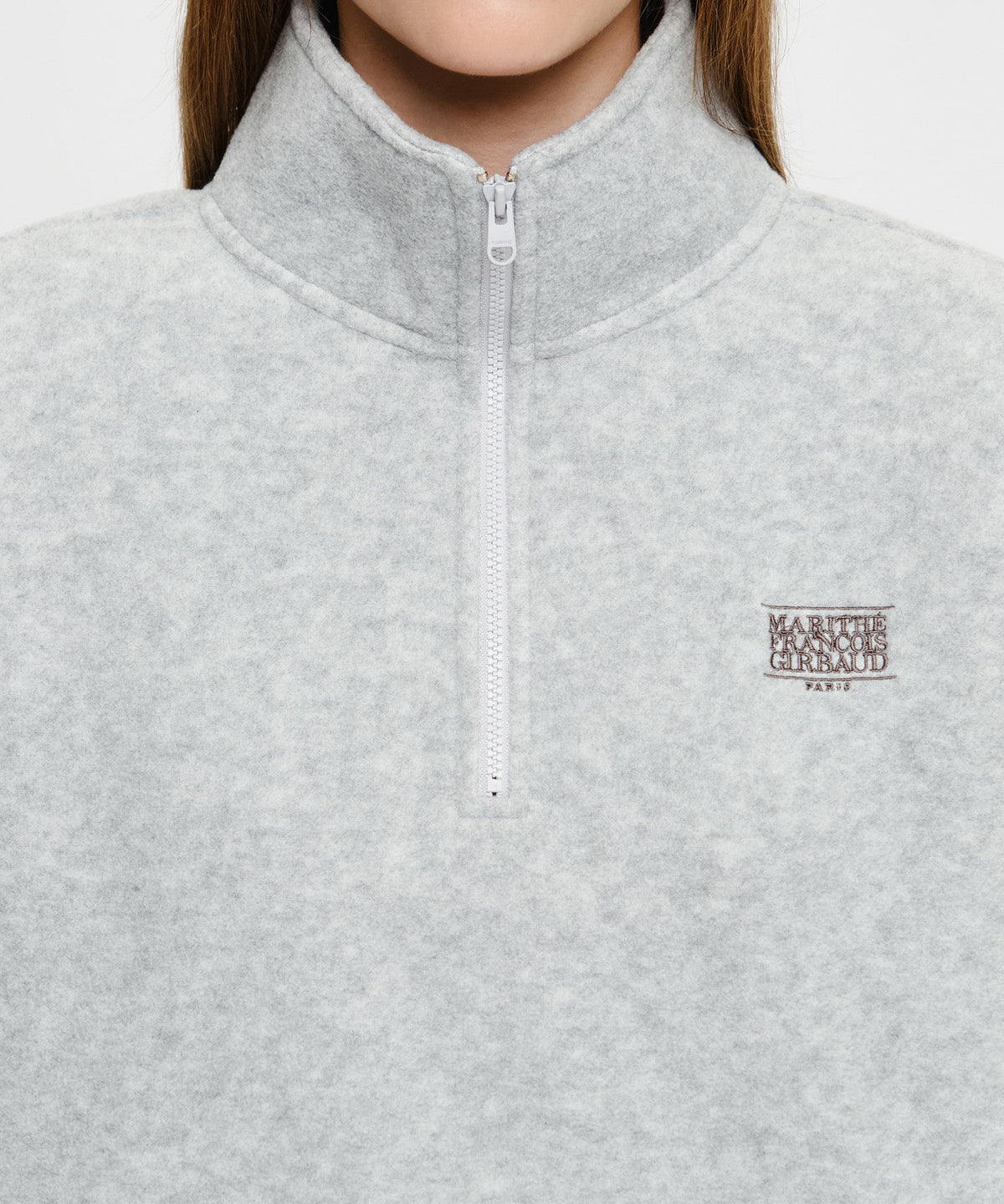 Marithe & Francois Girbaud - Small Classic Logo Fleece Anorak (Heather Gray) product image 4 | TRAB K-Fashion Australia