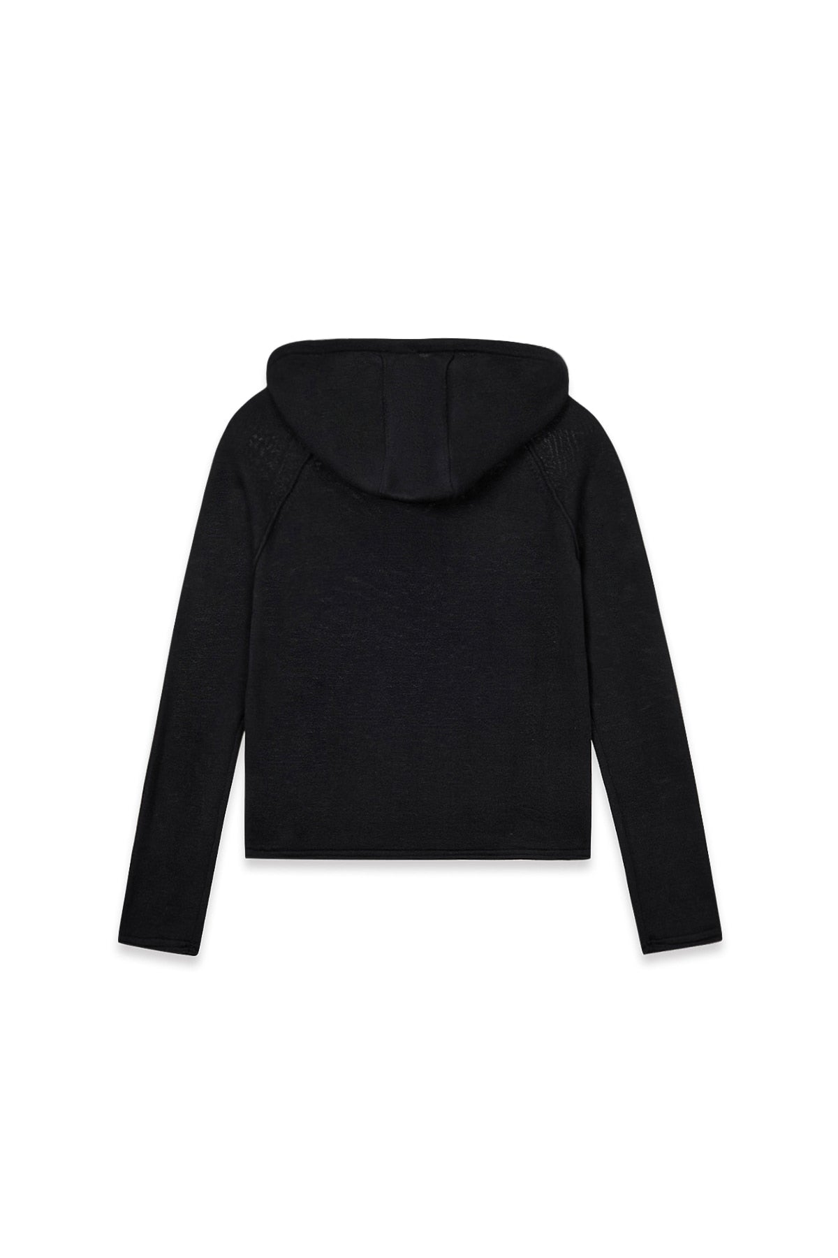 Matin Kim - Button Hoody Raglan Knit Top (Black) product image 2 | TRAB K-Fashion Australia