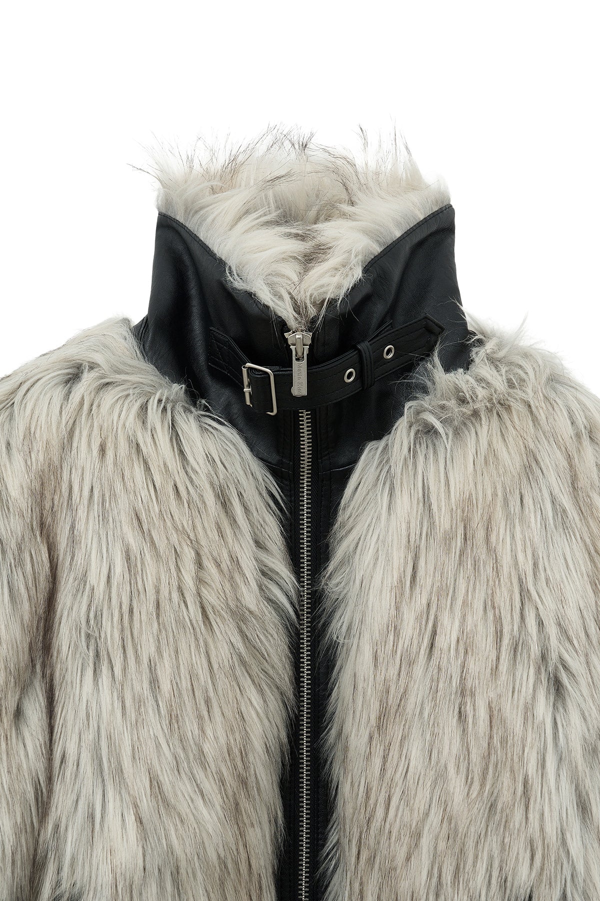 Matin Kim - [Pre-Order – Ships November 9] Neck Buckle Crop Fur Jumper (Ivory) product image 4 | TRAB K-Fashion Australia