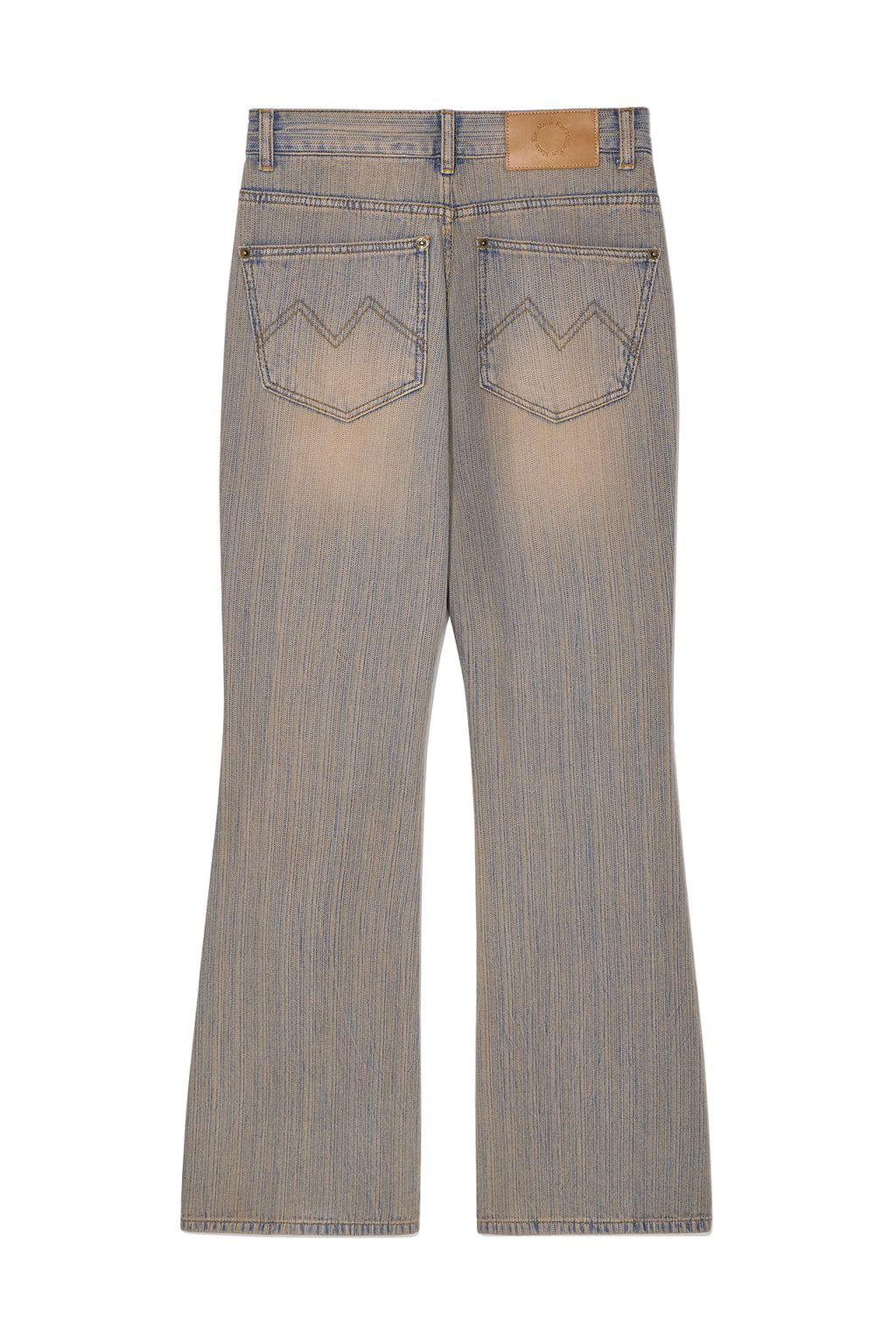 Matin Kim - Washed Stripe Boots Cut Denim Pants (Smoke Blue) product image 2 | TRAB K-Fashion Australia