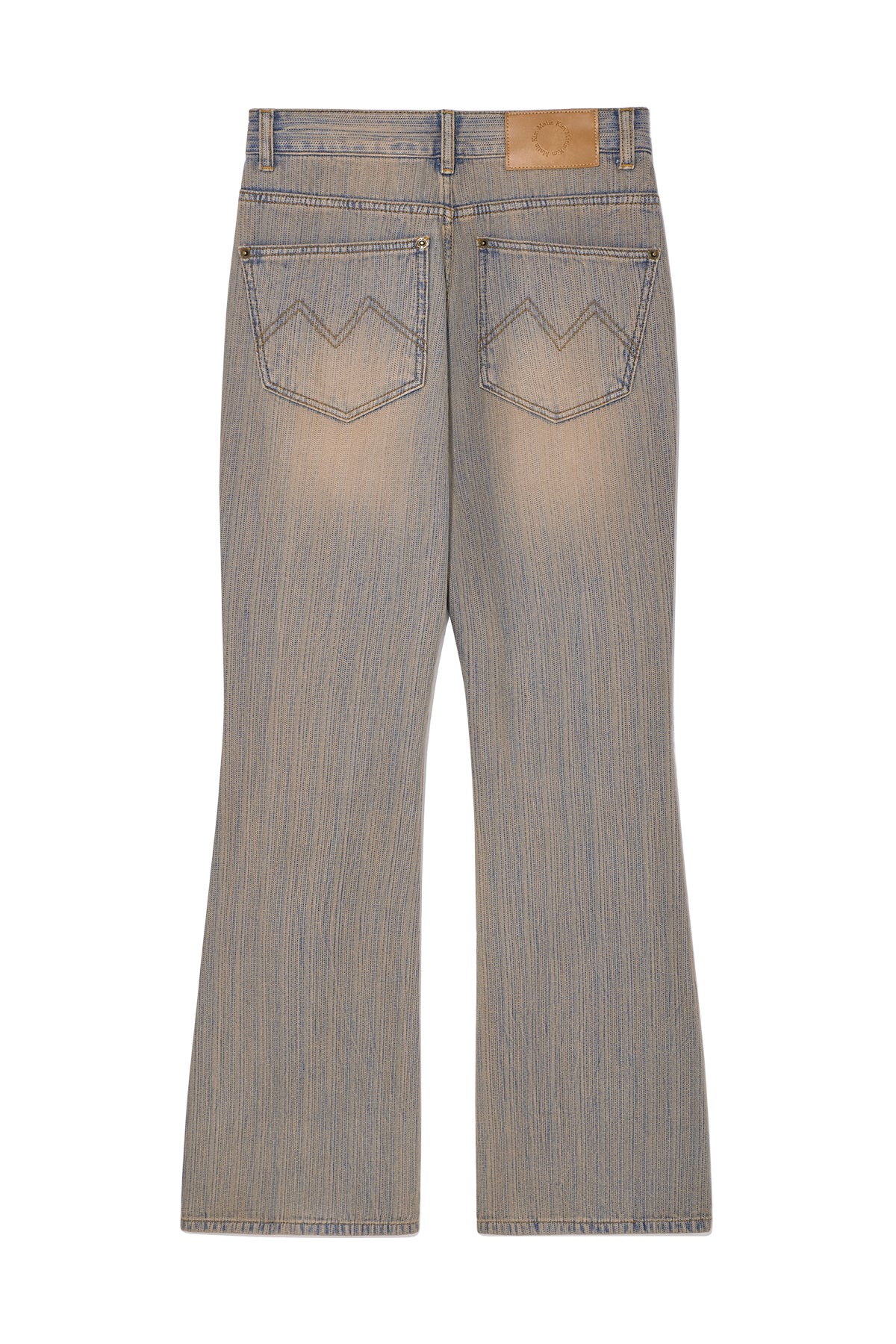 Matin Kim - Washed Stripe Boots Cut Denim Pants (Smoke Blue) product image 2 | TRAB K-Fashion Australia