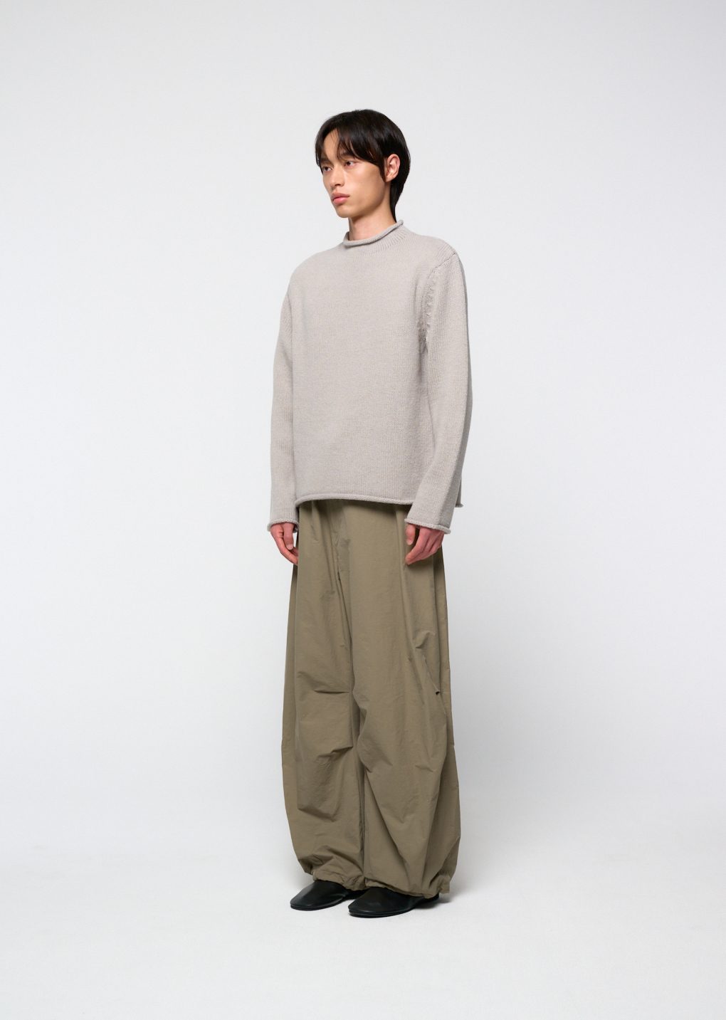 Amomento - Drawstring wide fatigue pants (Khaki) product image 3 | TRAB K-Fashion Australia