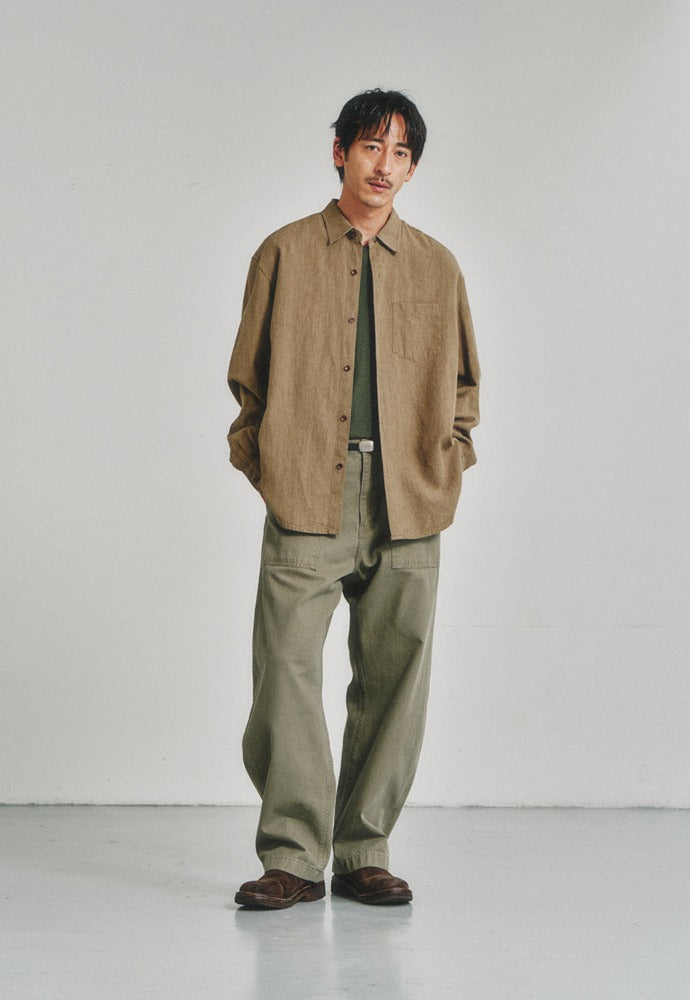 Art if acts - Washed Linen Shirt (Khaki) product image 1 | TRAB K-Fashion Australia