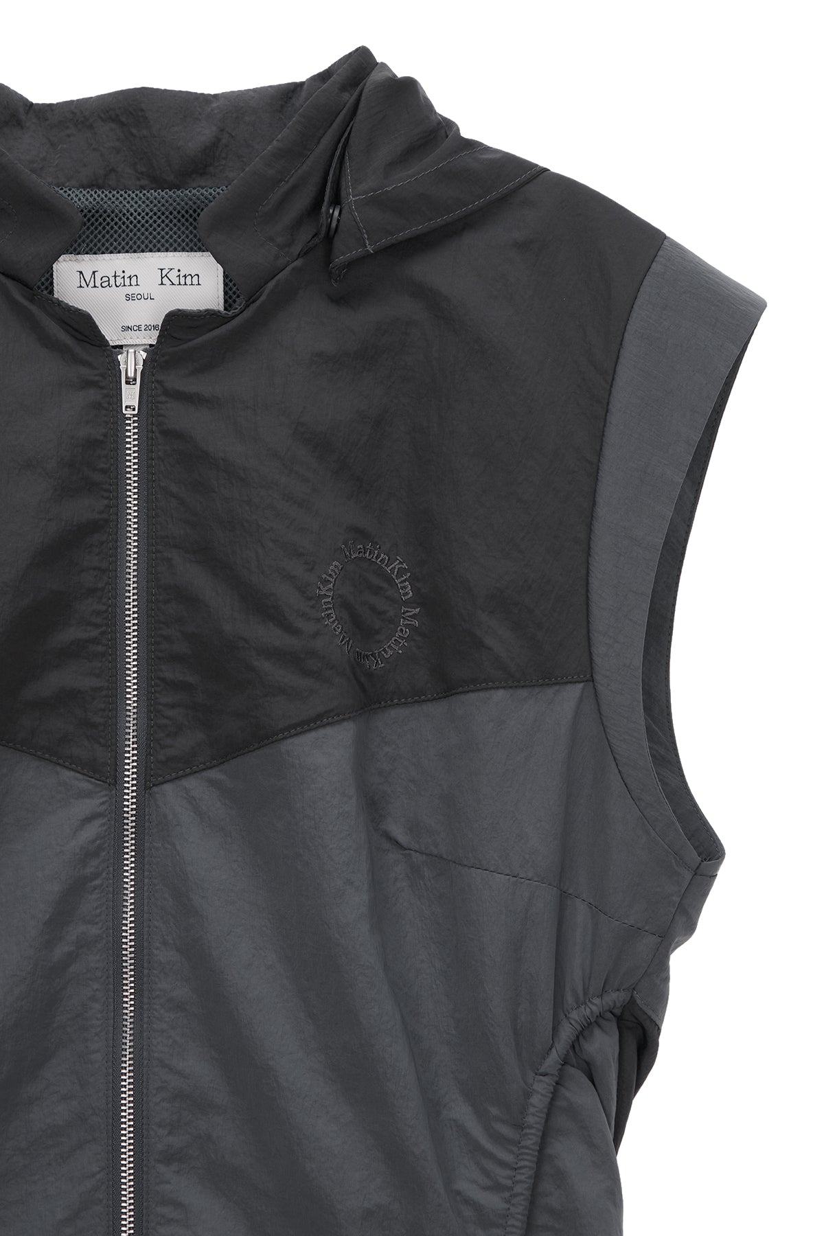 Matin Kim - Shirring Sleeveless Zip Up Dress (Charcoal) product image 3 | TRAB K-Fashion Australia