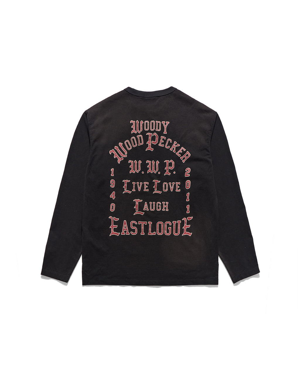 Eastlogue - Vintage Cracked Woody Printing L.s T-shirts (Black) product image 2 | TRAB K-Fashion Australia