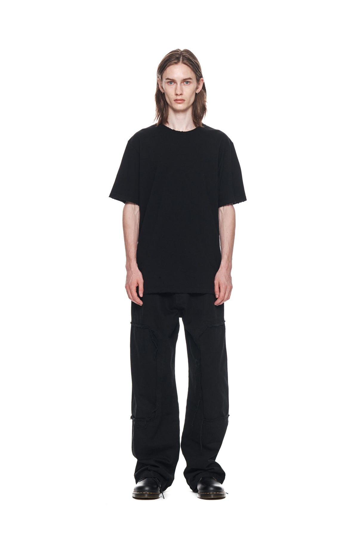 Matin Kim - Double Knee Cotton Denim Pants (Black) product image 10 | TRAB K-Fashion Australia