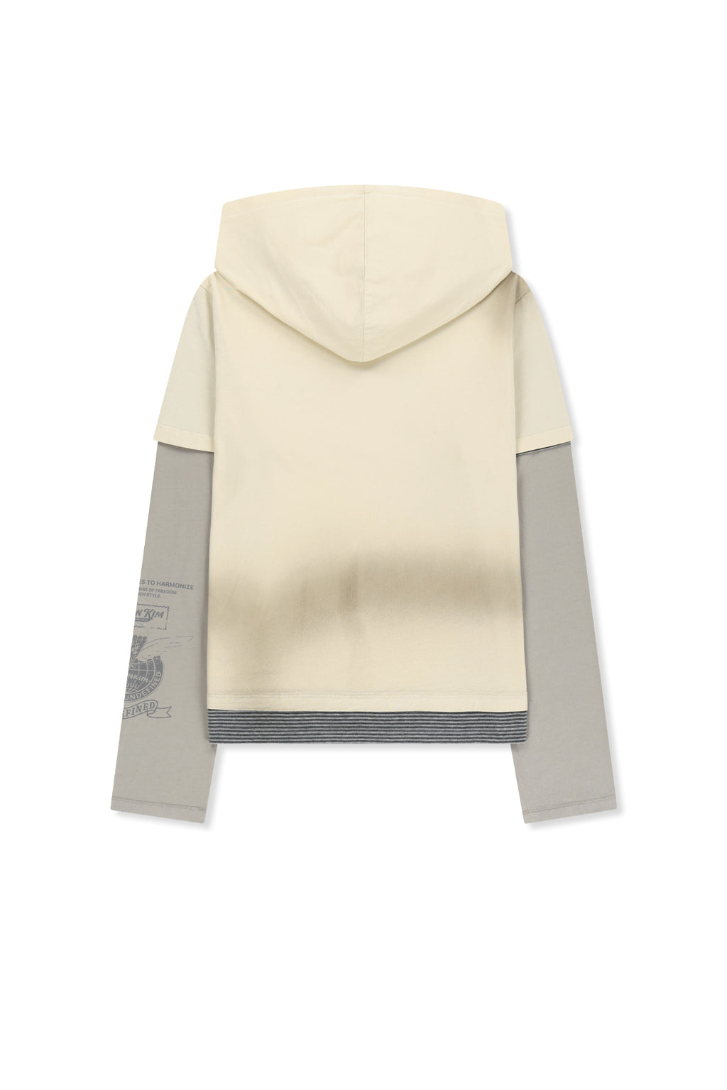 Matin Kim - Dust Washed Layered Hood Top (Butter) product image 2 | TRAB K-Fashion Australia