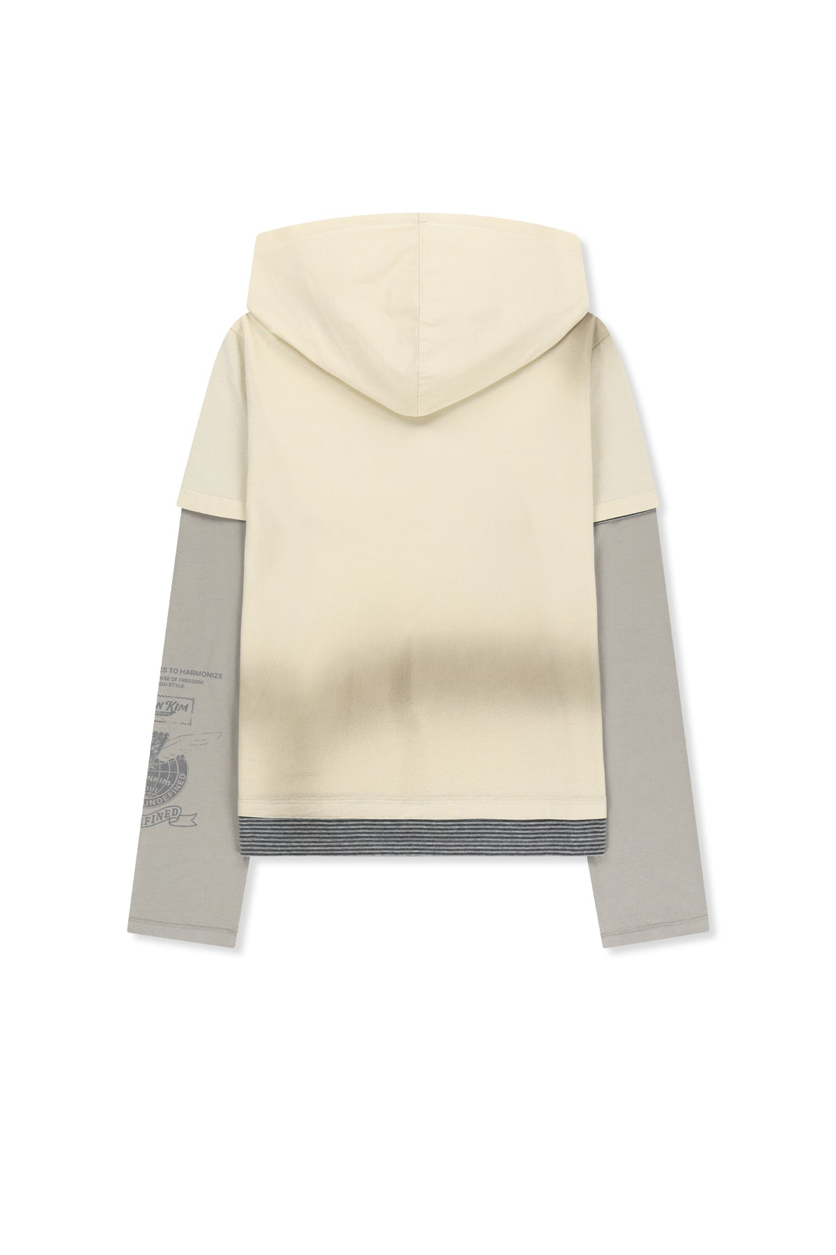 Matin Kim - Dust Washed Layered Hood Top (Butter) product image 2 | TRAB K-Fashion Australia
