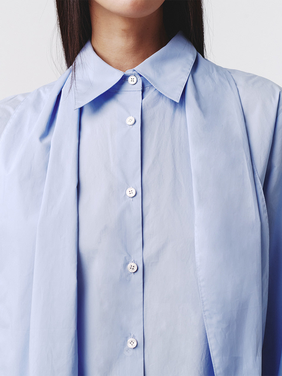 Kijun - Scarf Oversized Shirt (Blue) product image 6 | TRAB K-Fashion Australia