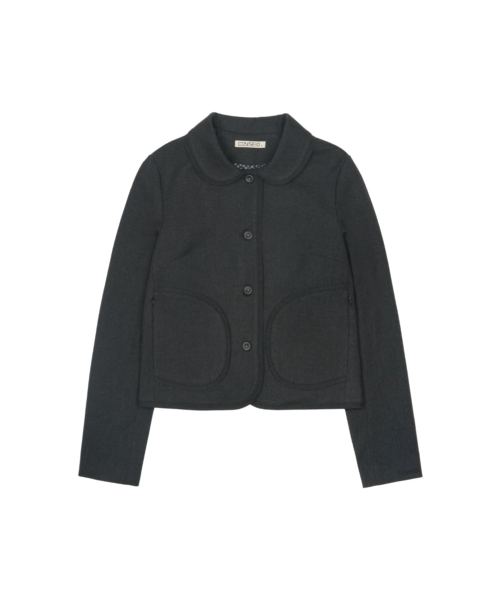 Coyseio - Rounded Raw Hem Jacket (Charcoal) product image 9 | TRAB K-Fashion Australia