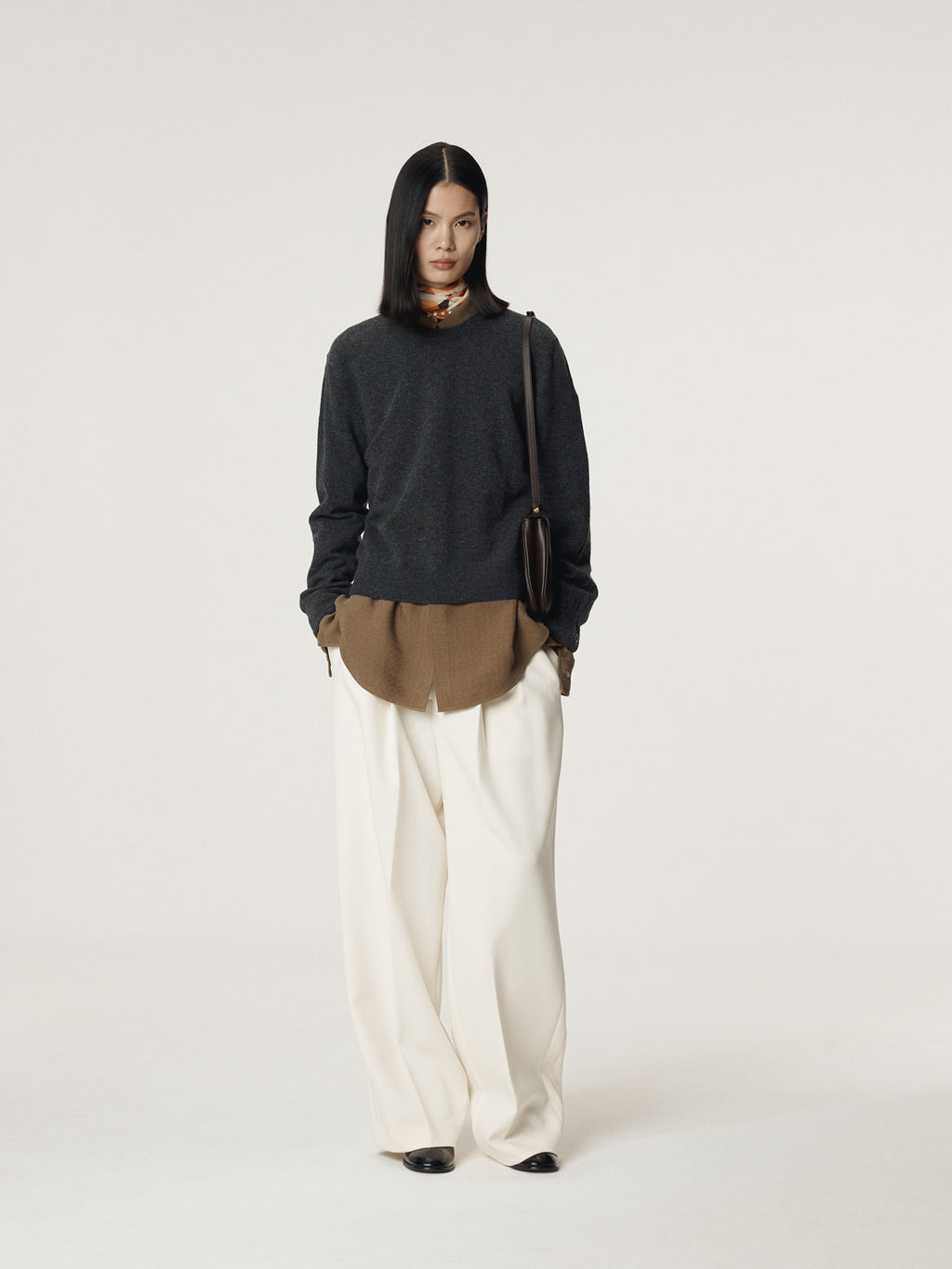 Recto - Shirt Cuffs Detail Knit Top (Charcoal Grey) product image 2 | TRAB K-Fashion Australia