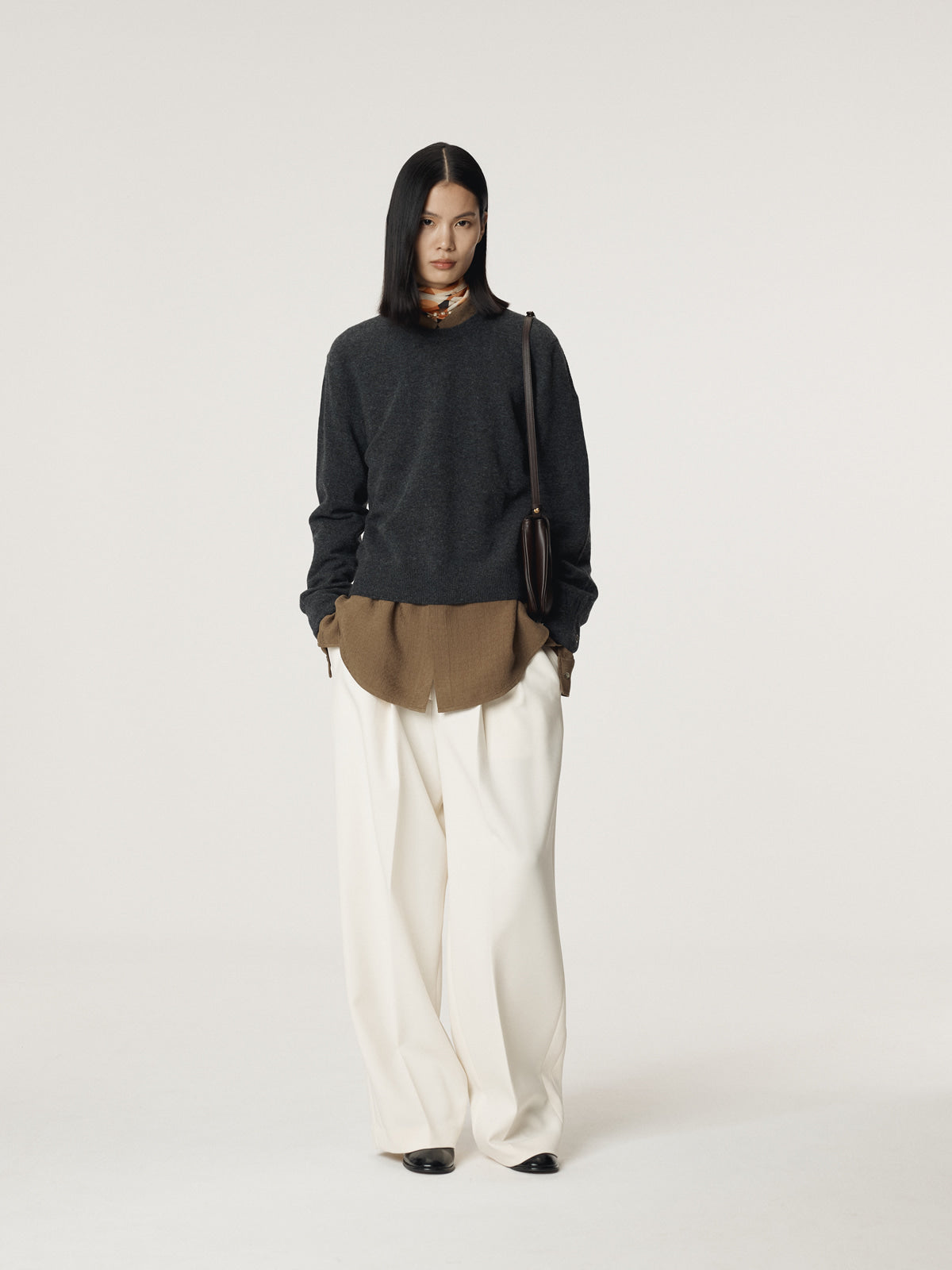 Recto - Shirt Cuffs Detail Knit Top (Charcoal Grey) product image 2 | TRAB K-Fashion Australia