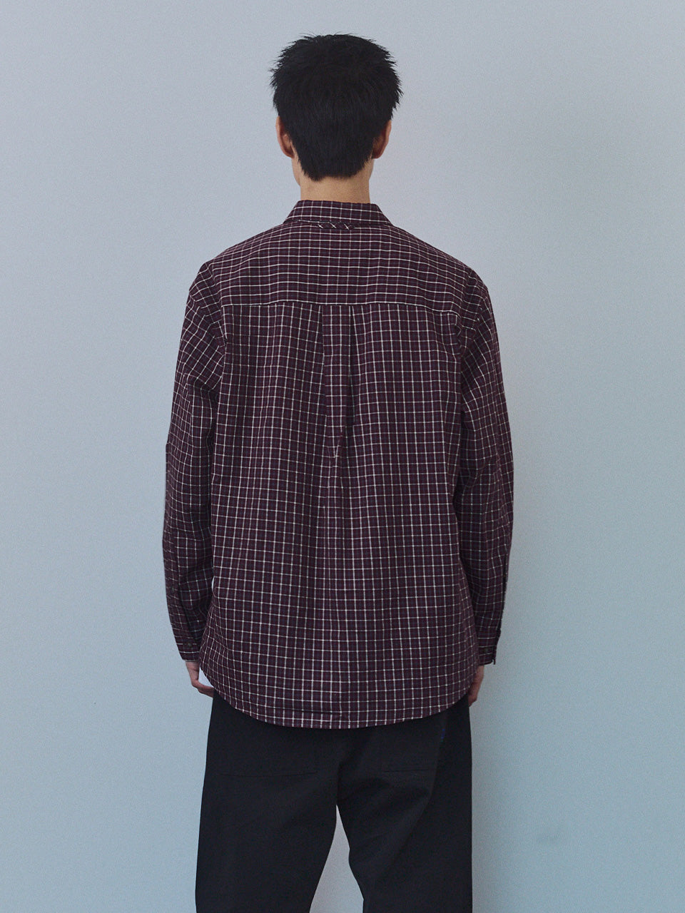 Kijun - Ivy Classic Check Shirt (Burgundy) product image 2 | TRAB K-Fashion Australia