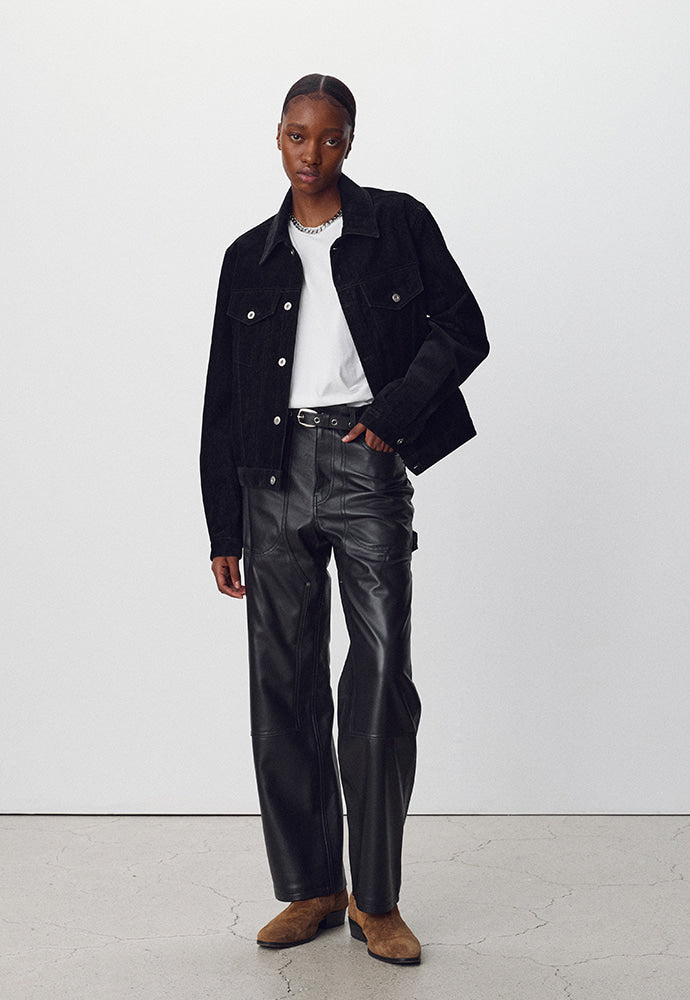 Tonywack - Velvet Denim Trucker Jacket (Black) product image 4 | TRAB K-Fashion Australia