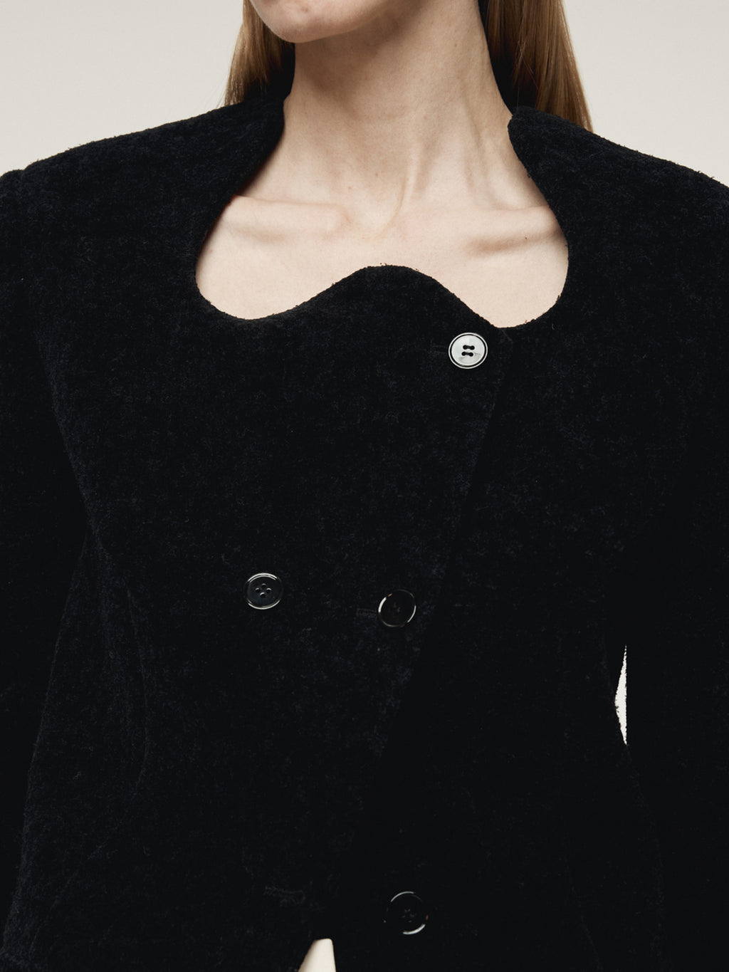 Recto - Rc Signature Curved Neck Long Jacket (Black) product image 8 | TRAB K-Fashion Australia