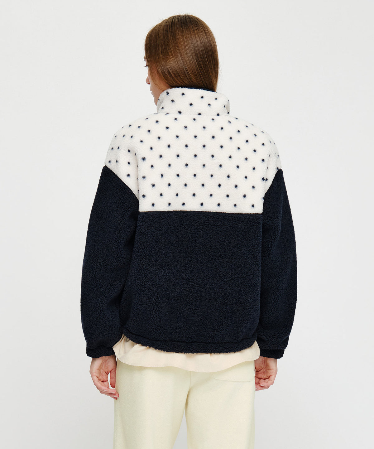 Marithe & Francois Girbaud - Doodle Classic Logo Dumble Fleece Anorak (Ivory) product image 3 | TRAB K-Fashion Australia