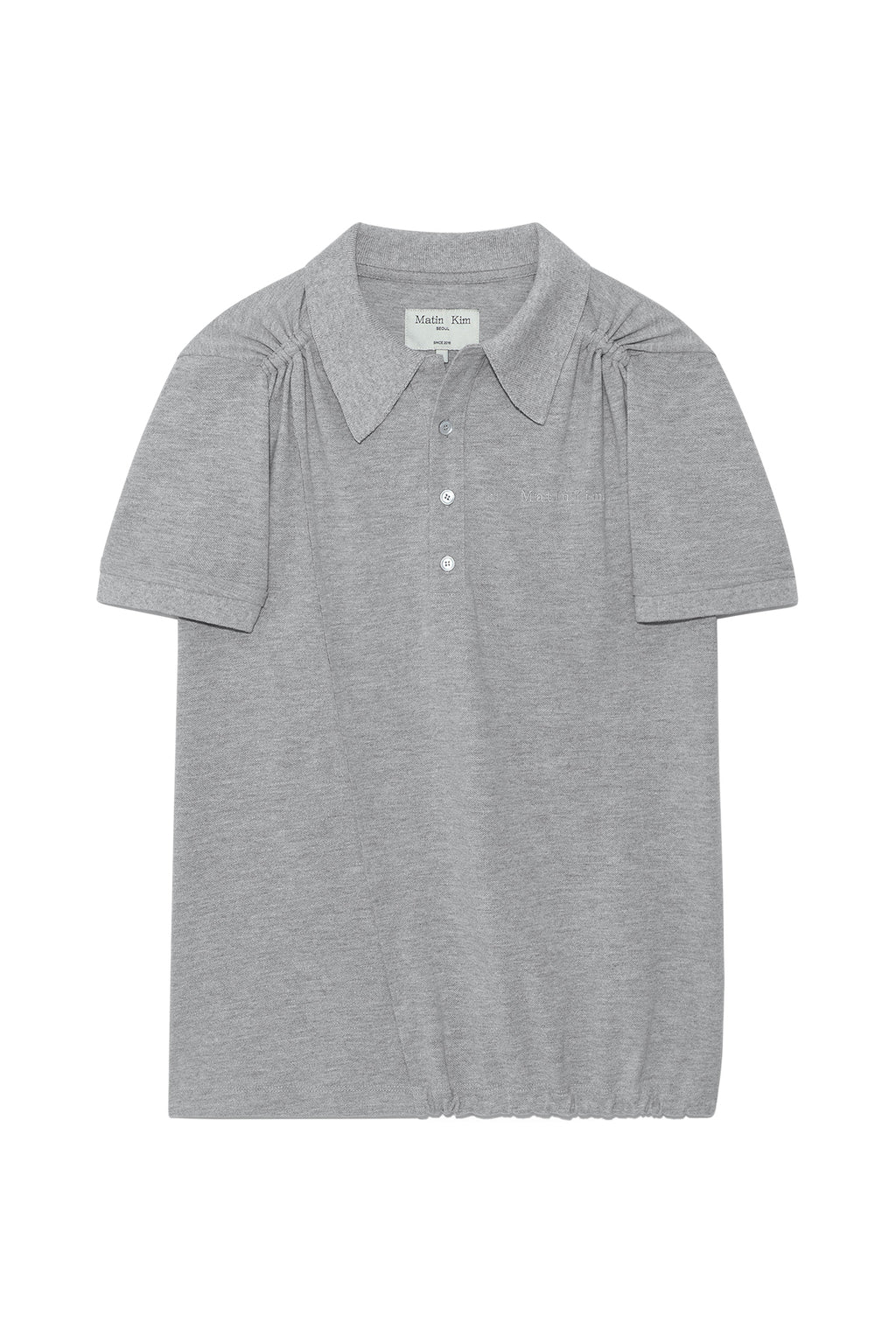 Matin Kim - Two Way String Point Pique Top (Grey) product image 1 | TRAB K-Fashion Australia