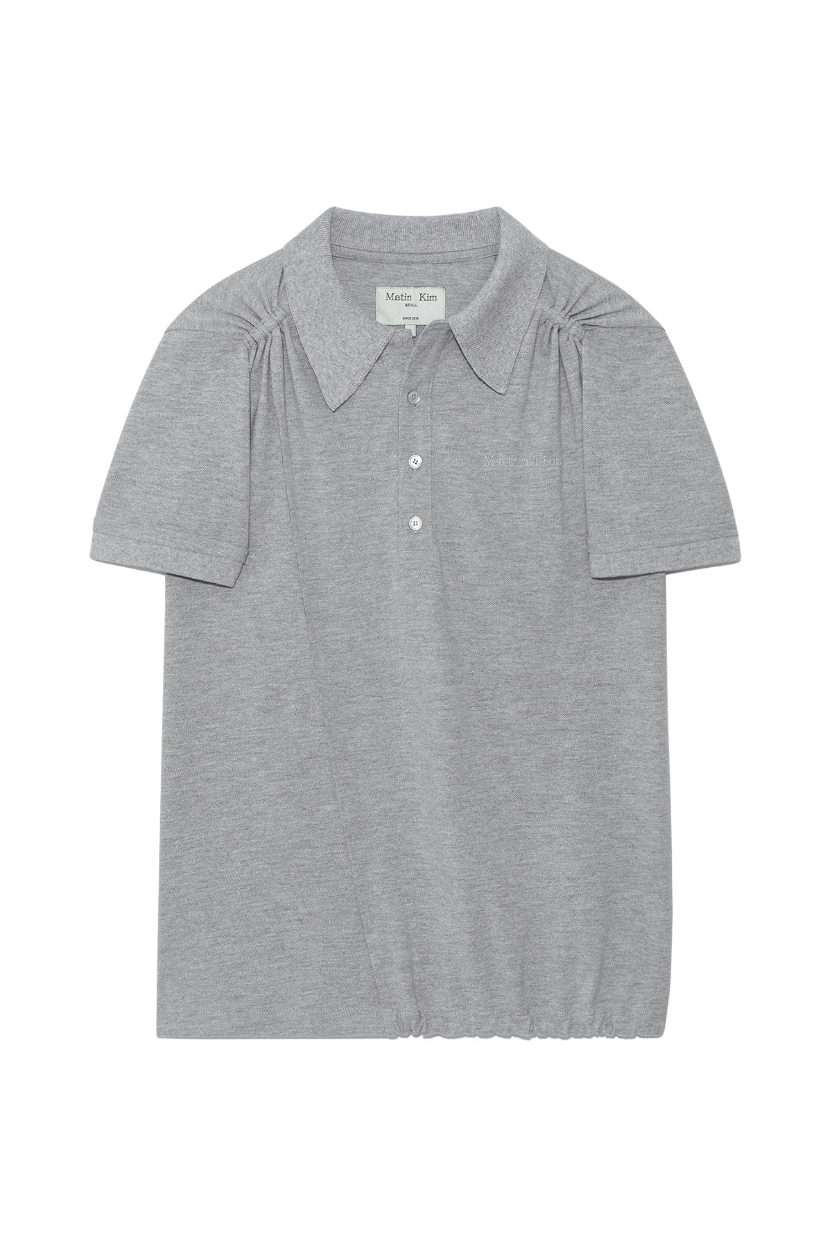 Matin Kim - Two Way String Point Pique Top (Grey) product image 1 | TRAB K-Fashion Australia