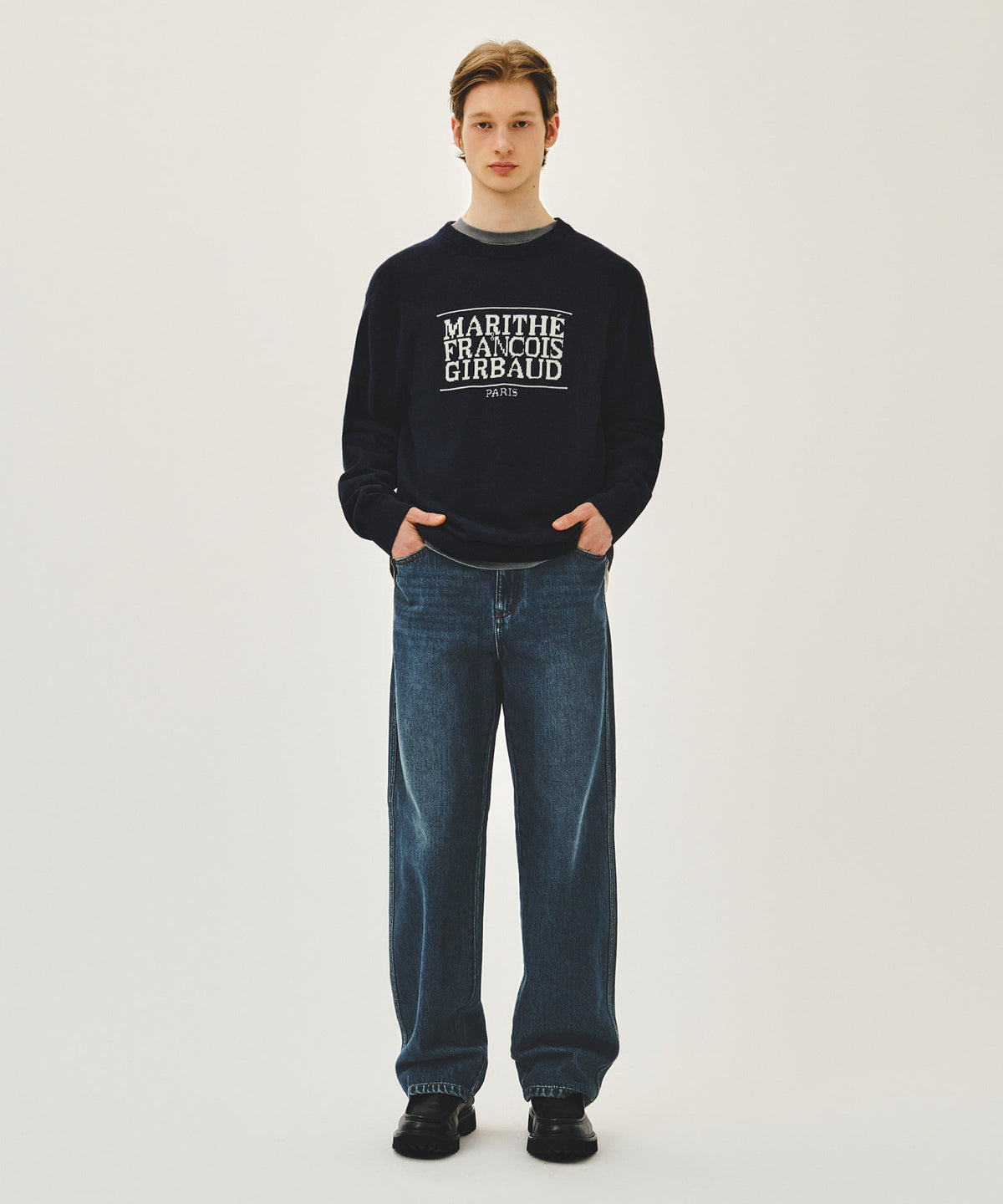 Marithe & Francois Girbaud - Classic Logo Knit Pullover (Navy) product image 5 | TRAB K-Fashion Australia