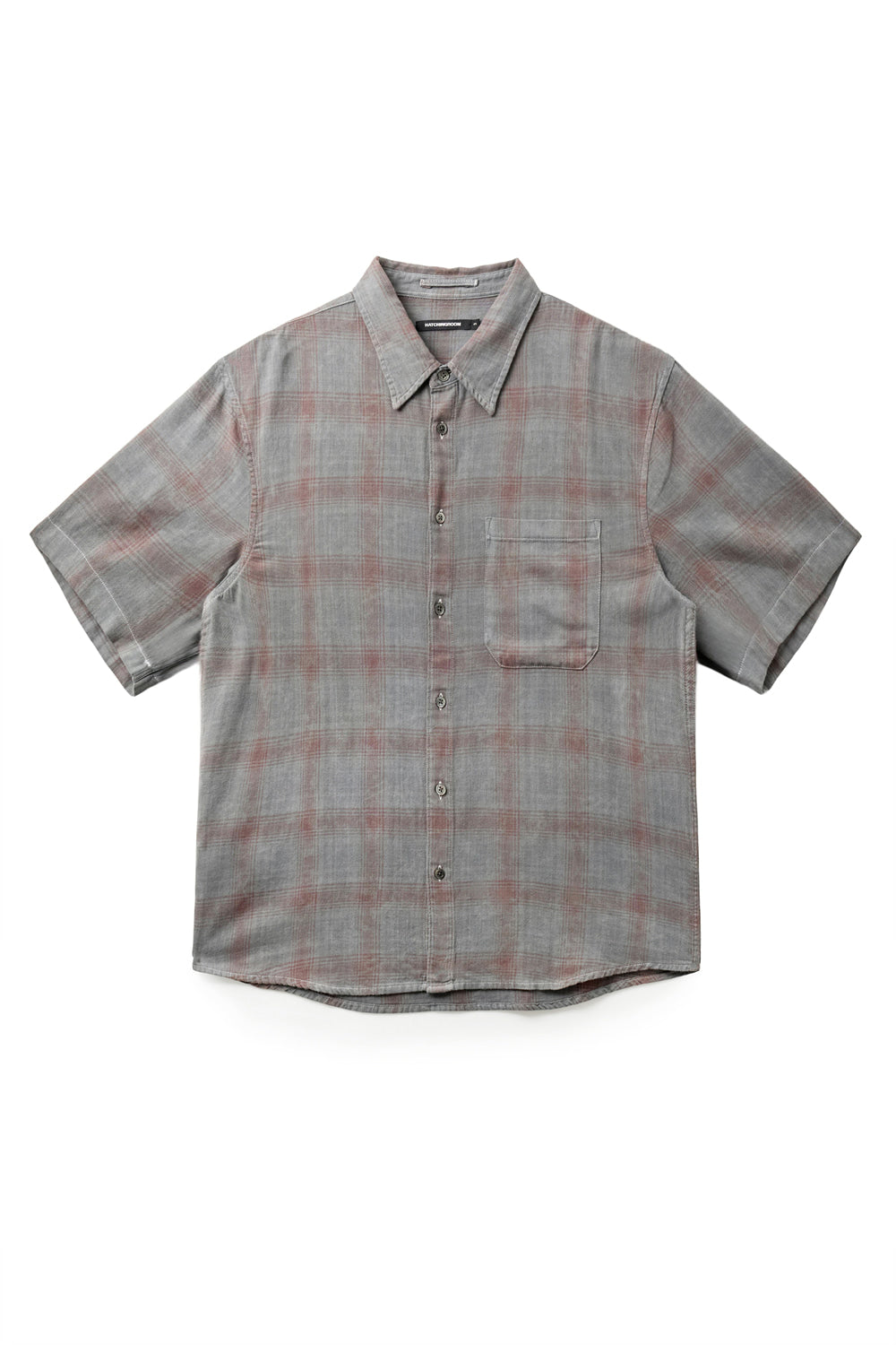 Hatchingroom - Arrow Shirt Over Dyed Bleached Check (Grey) product image 1 | TRAB K-Fashion Australia