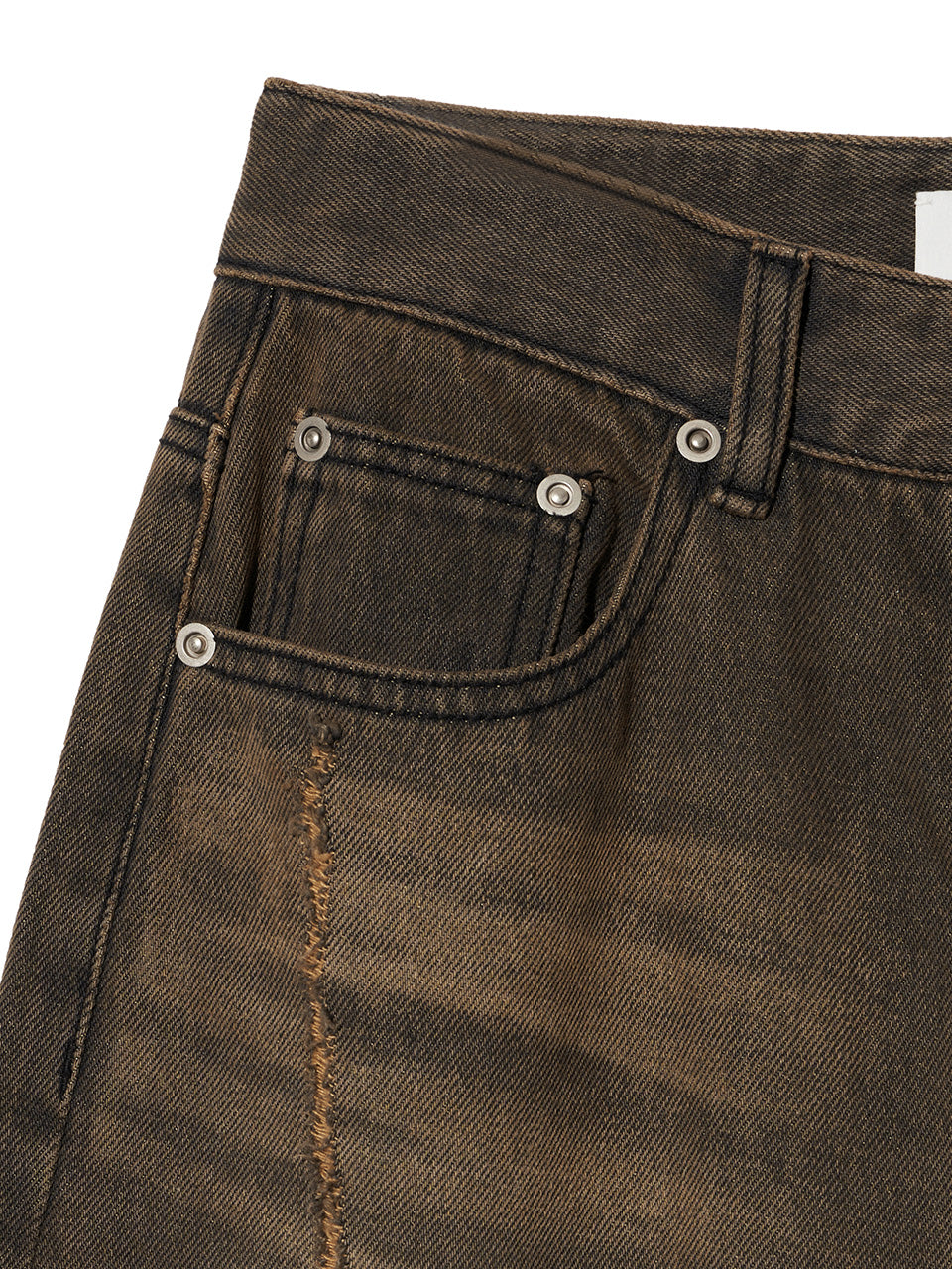Kijun - Scratched Wide Jeans (Charcoal Brown) product image 11 | TRAB K-Fashion Australia
