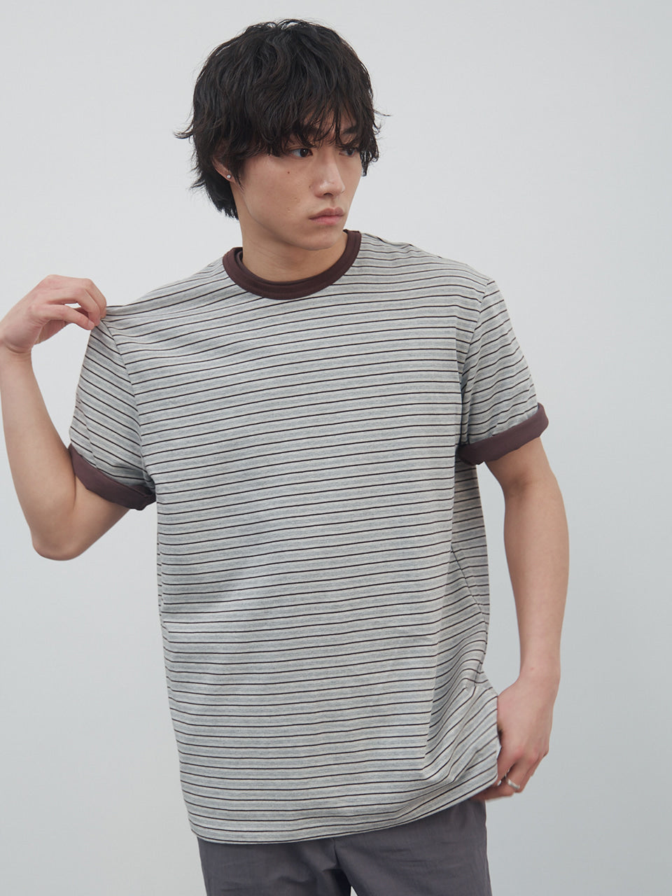 Kijun - Soft Border Tee (Melange Grey) product image 2 | TRAB K-Fashion Australia