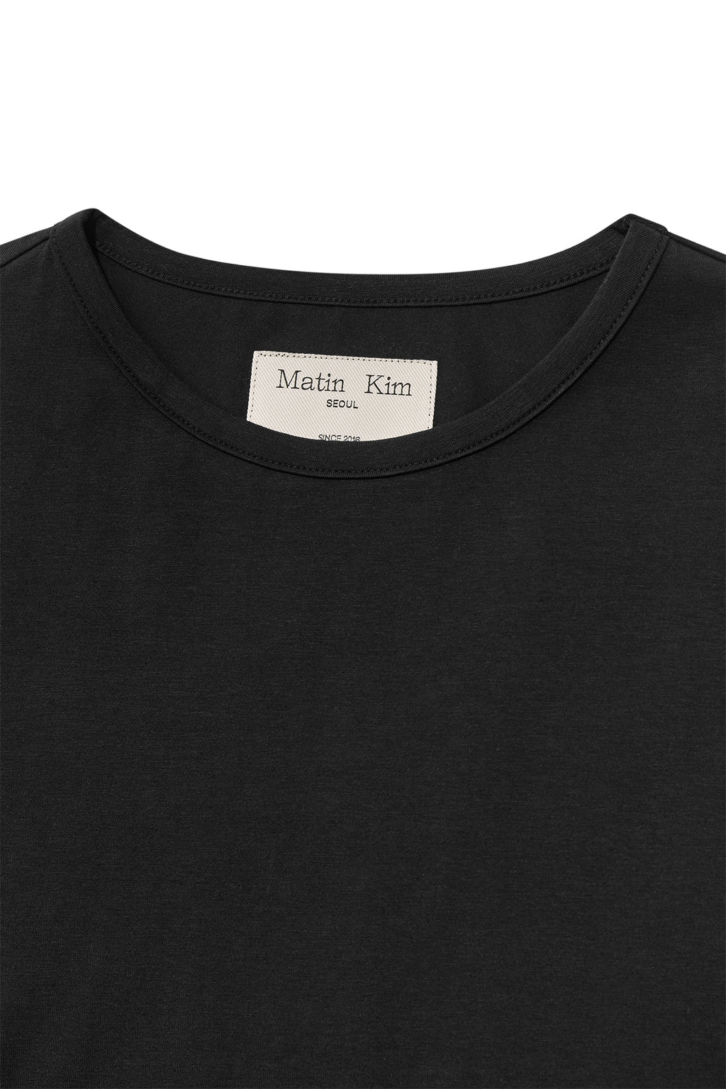 Matin Kim - Slit Button Point Crop Top (Black) product image 3 | TRAB K-Fashion Australia