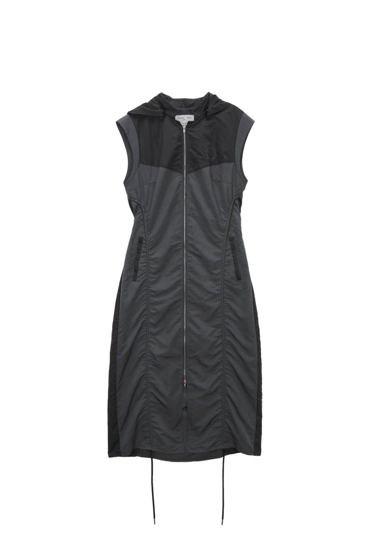 Matin Kim - Shirring Sleeveless Zip Up Dress (Beige) product image 11 | TRAB K-Fashion Australia