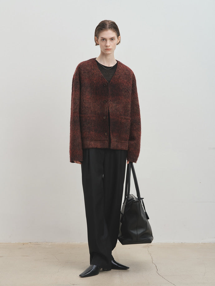 Tonywack - Mohair V-Neck Blouson Italian Fabric (Dark Red) product image 4 | TRAB K-Fashion Australia