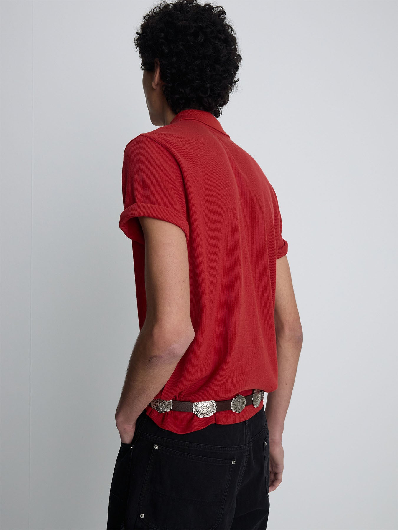Tonywack - Soft Ribbed Polo Shirt (Dark Red) product image 6 | TRAB K-Fashion Australia
