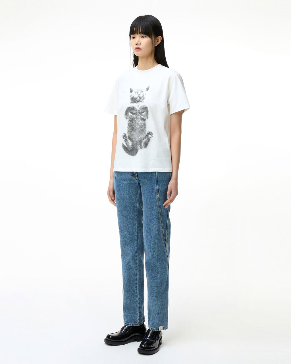 Ader Error - Blue cat t-shirt 02 (Off White) product image 6 | TRAB K-Fashion Australia