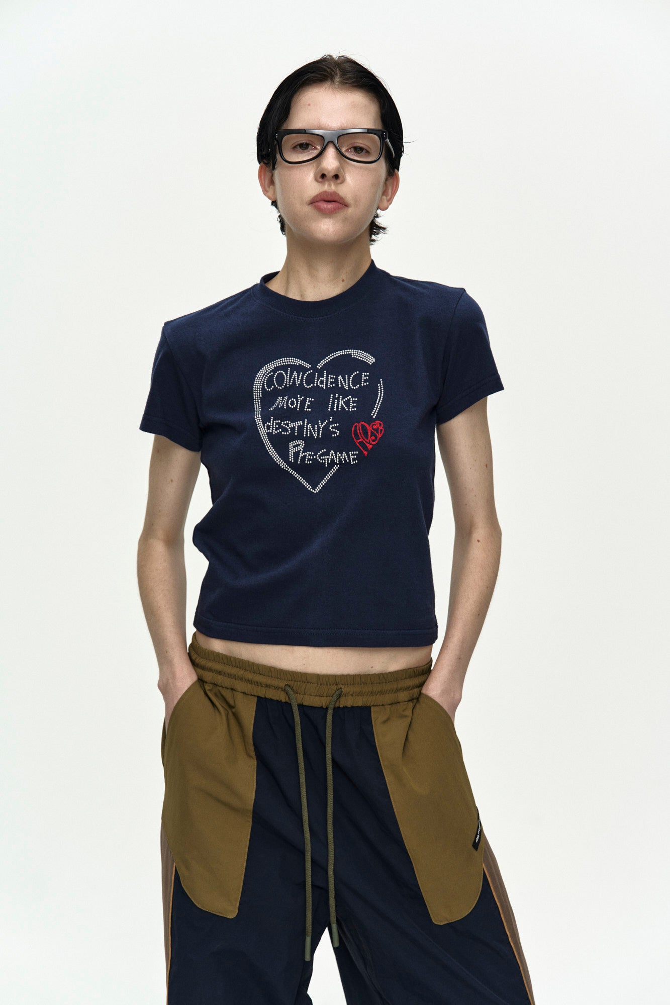 Andersson Bell - Unisex Color Block Nylon Track Pants (Navy/Khaki) product image 9 | TRAB K-Fashion Australia