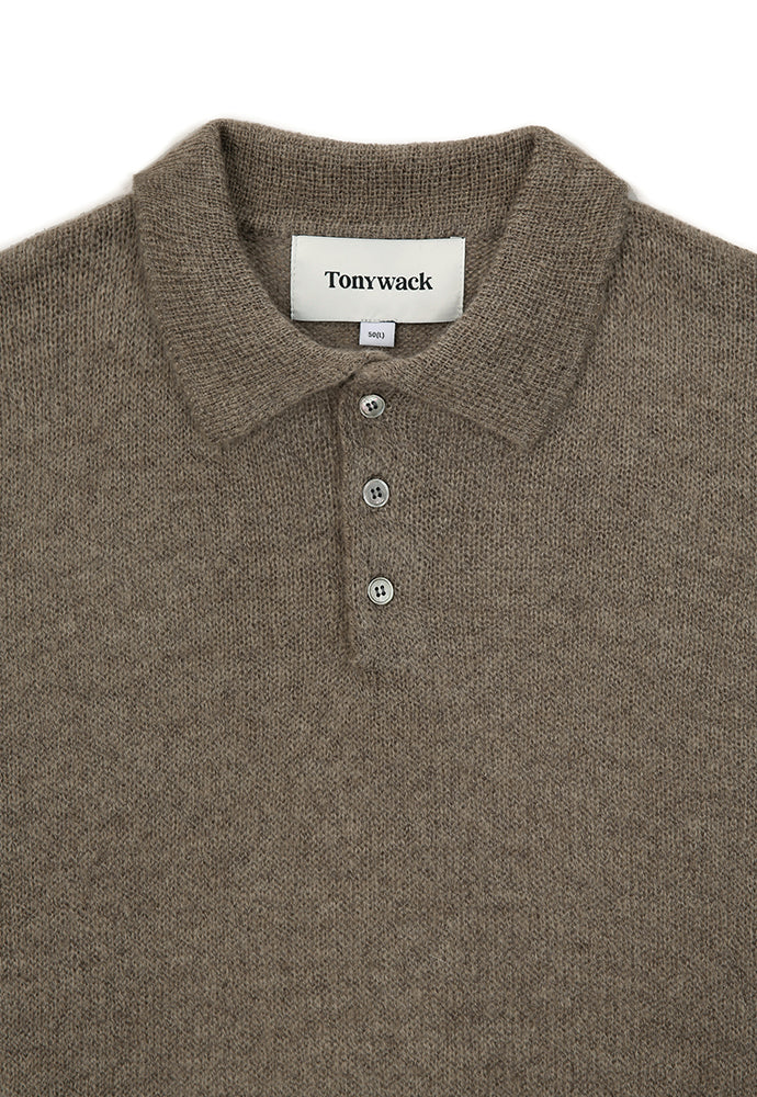 Tonywack - Italian Fabric Brushed Mohair Polo Knit (Mocha Brown) product image 7 | TRAB K-Fashion Australia