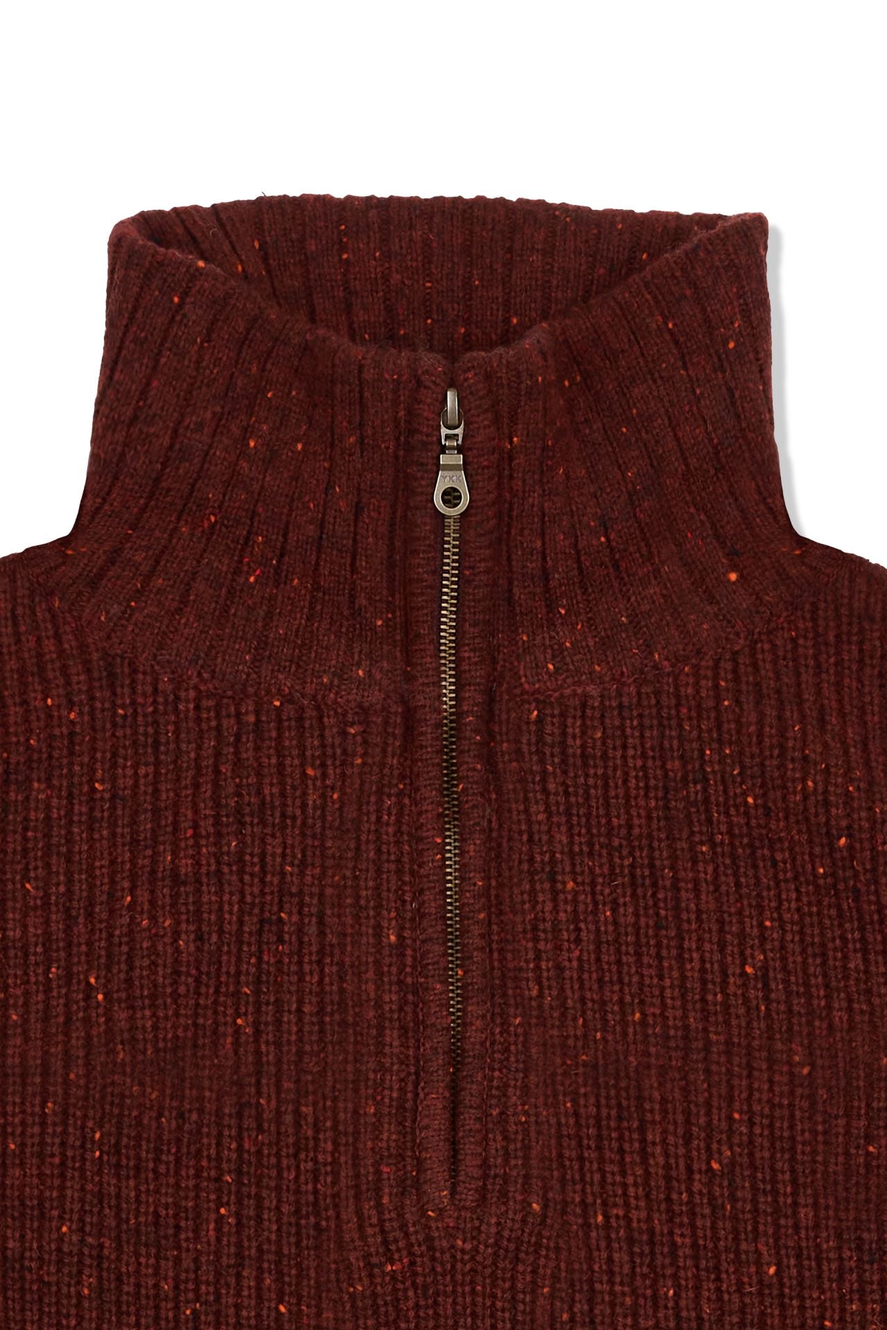Ioedle - Building Forest Wool Blend Half Zip-Up Knit Pullover (Red Brown) product image 4 | TRAB K-Fashion Australia