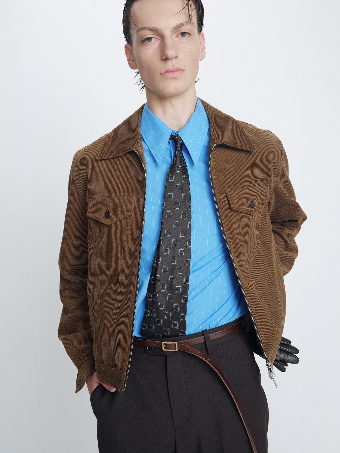 Tonywack - High Density Striped Cotton Shirt (Sky Cobalt) product image 4 | TRAB K-Fashion Australia