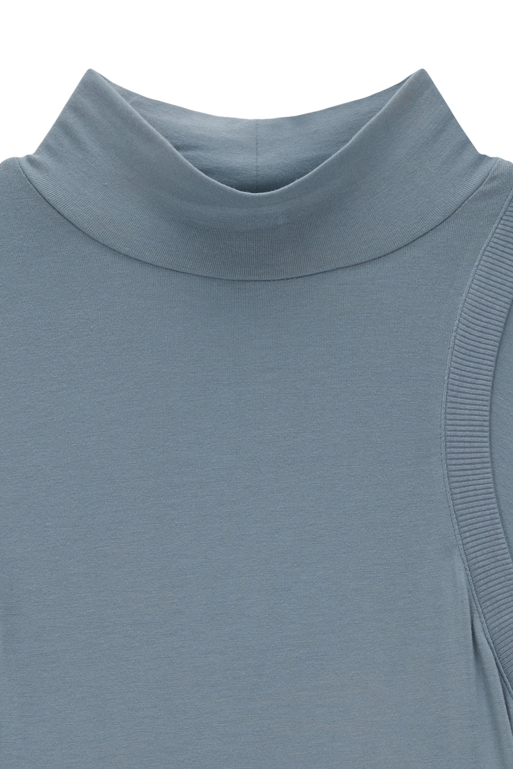 Matin Kim - Rib Layered Half Neck Long Sleeve Top (Blue) product image 3 | TRAB K-Fashion Australia