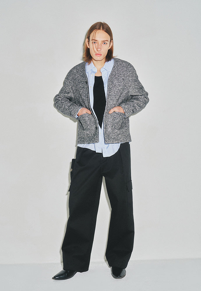 Tonywack - Italian Wool Cotton Tweed Blouson (Tweed Grey) product image 3 | TRAB K-Fashion Australia