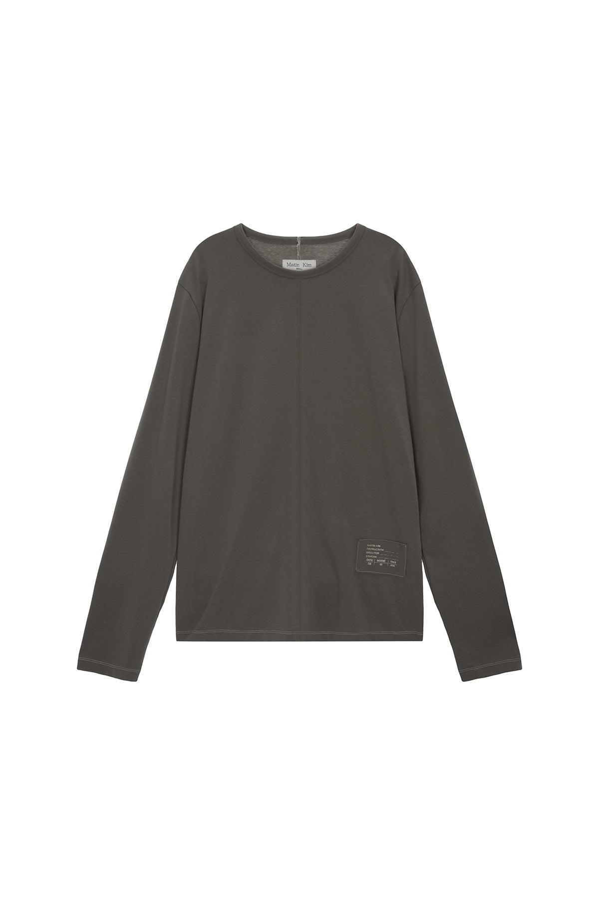 Matin Kim - Patch Graphic Point Long Sleeve Top (Khaki) product image 1 | TRAB K-Fashion Australia