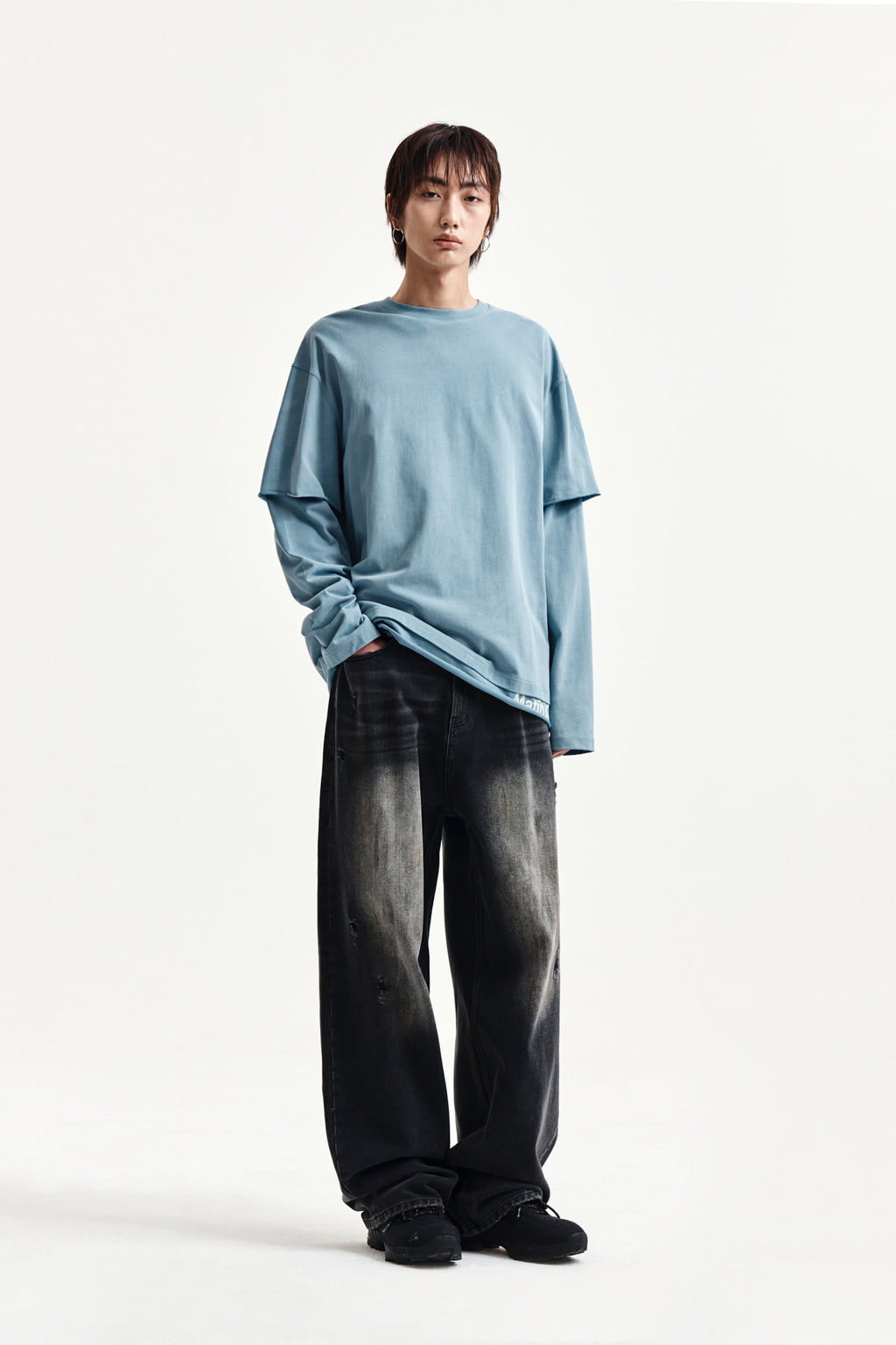 Matin Kim - Spray Effect Layered Top (Light Blue) product image 9 | TRAB K-Fashion Australia