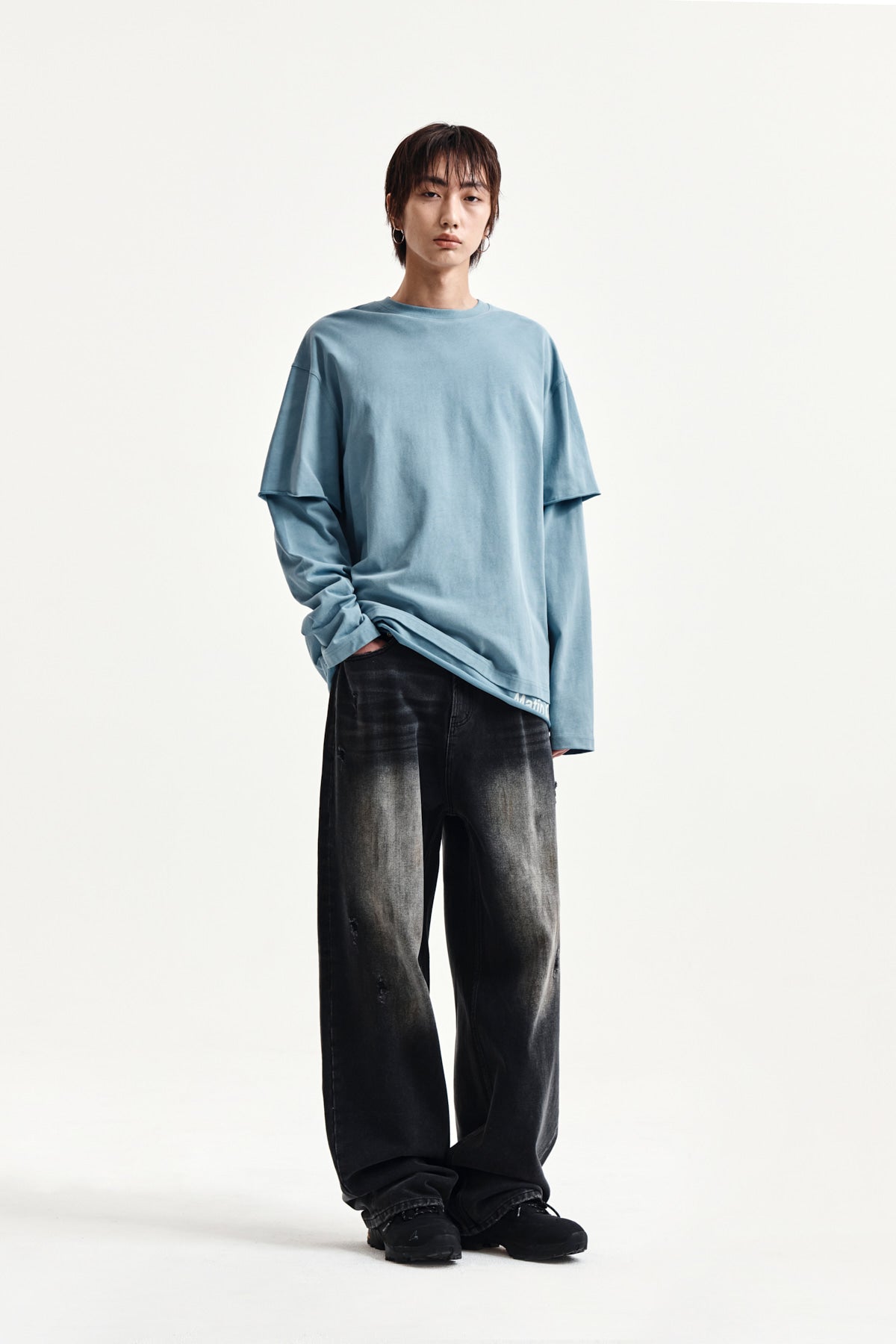 Matin Kim - Spray Effect Layered Top (Light Blue) product image 9 | TRAB K-Fashion Australia